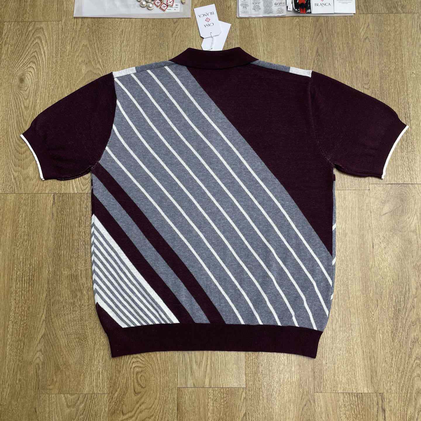 Casablanca Merino Diagonal Tennis Polo   Z6025 - DopestKickz