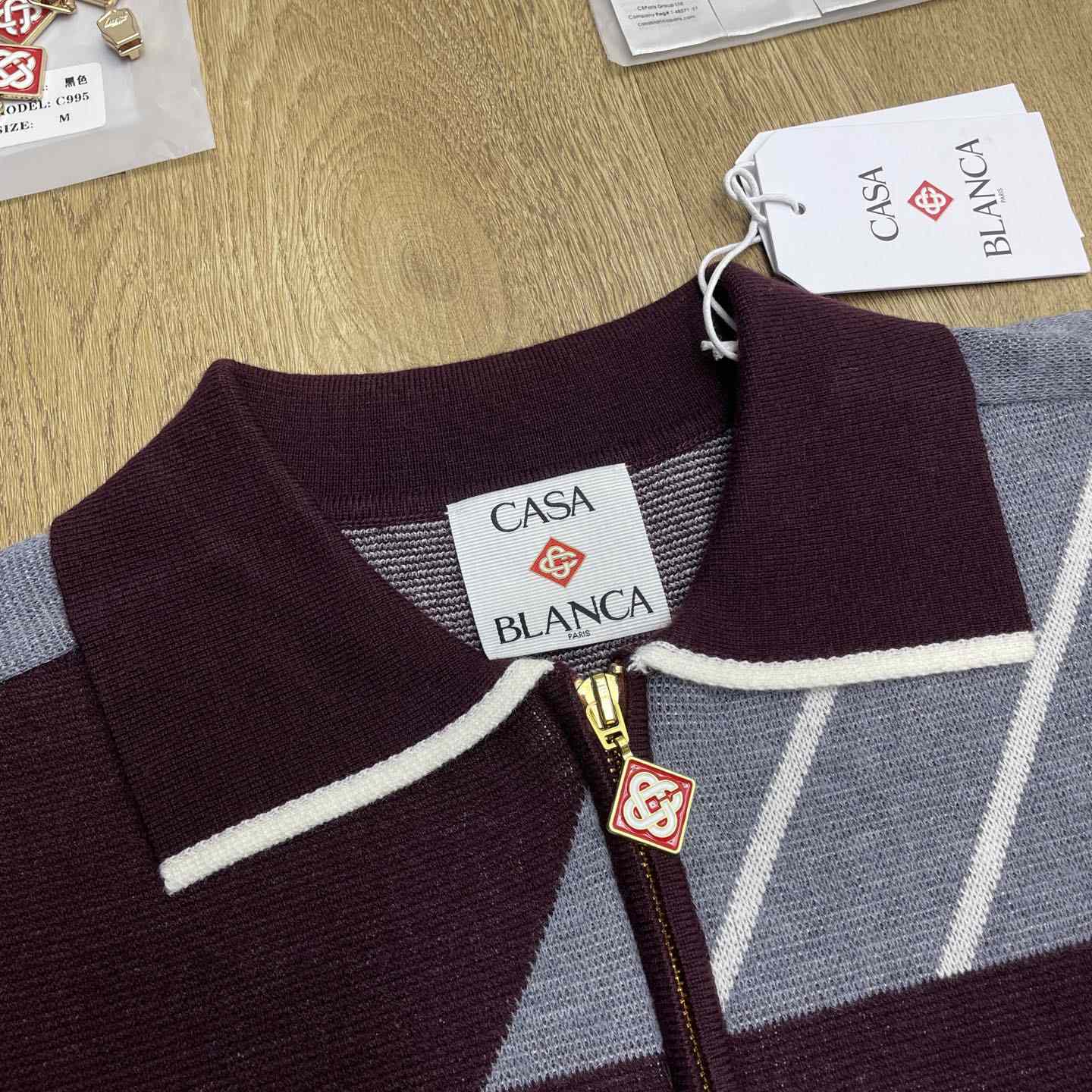 Casablanca Merino Diagonal Tennis Polo   Z6025 - DopestKickz