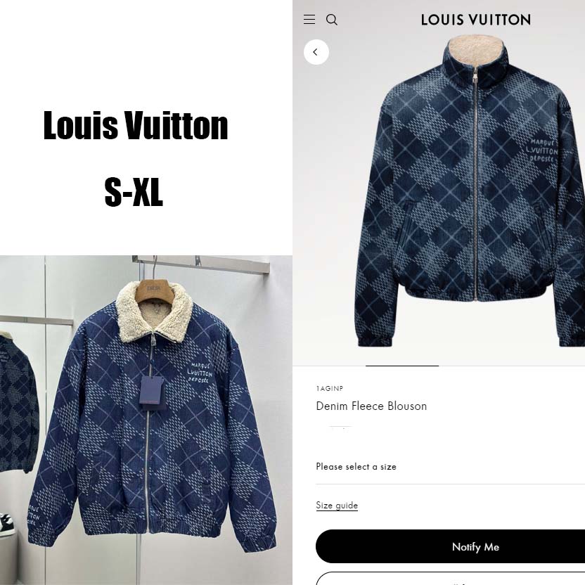Louis Vuitton Denim Fleece Blouson   1AGINP - DopestKickz
