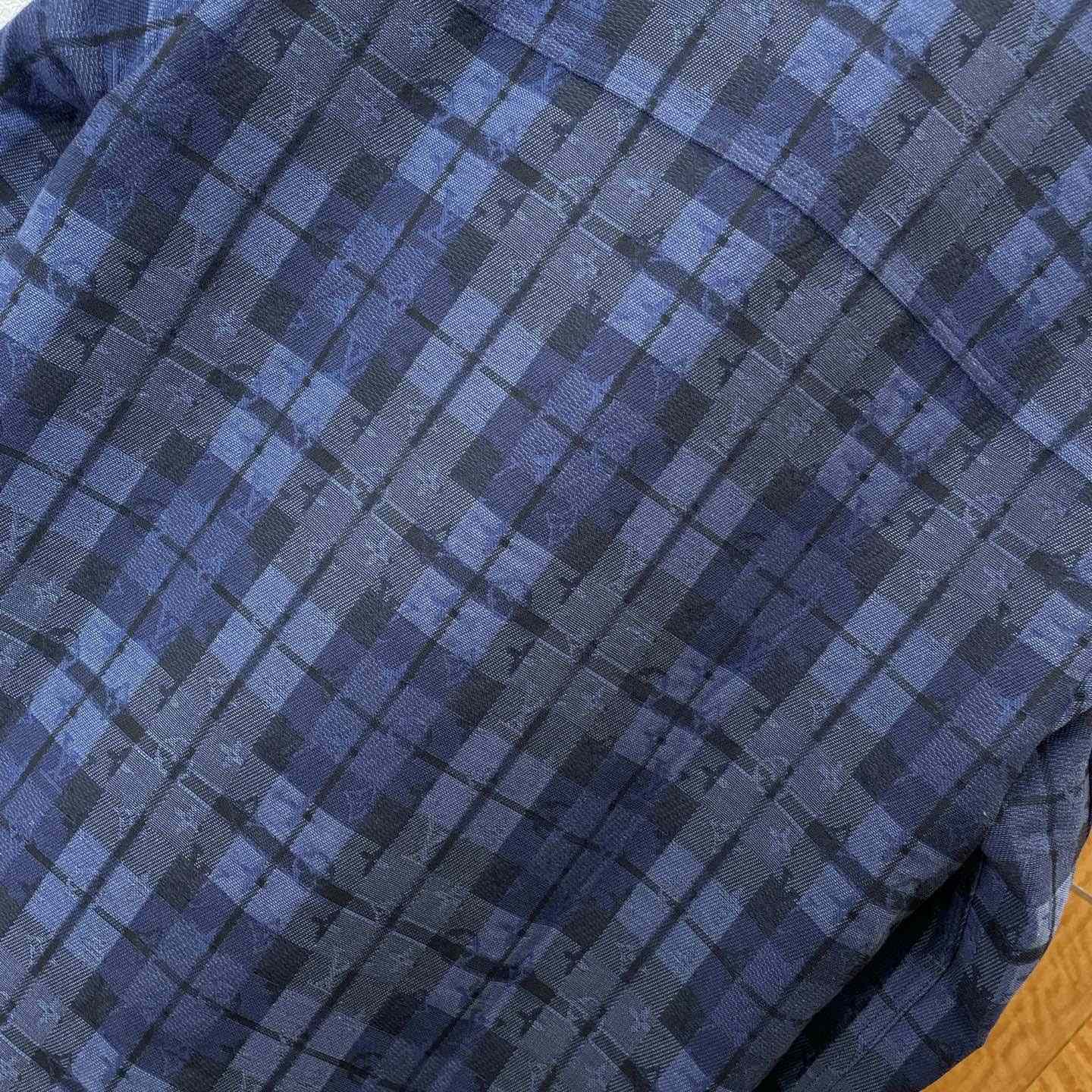 Louis Vuitton Monogram Tartan Denim Overshirt   1AIK94 - DopestKickz