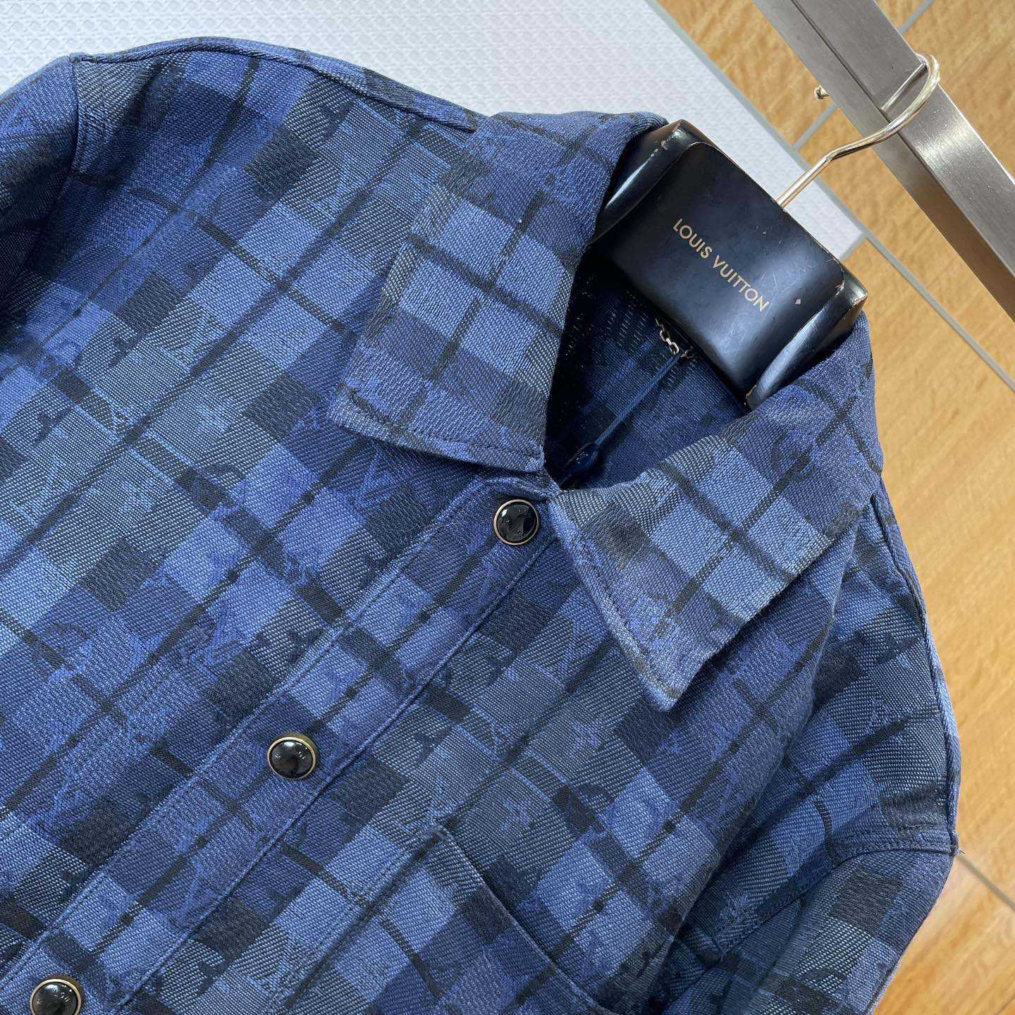 Louis Vuitton Monogram Tartan Denim Overshirt   1AIK94 - DopestKickz