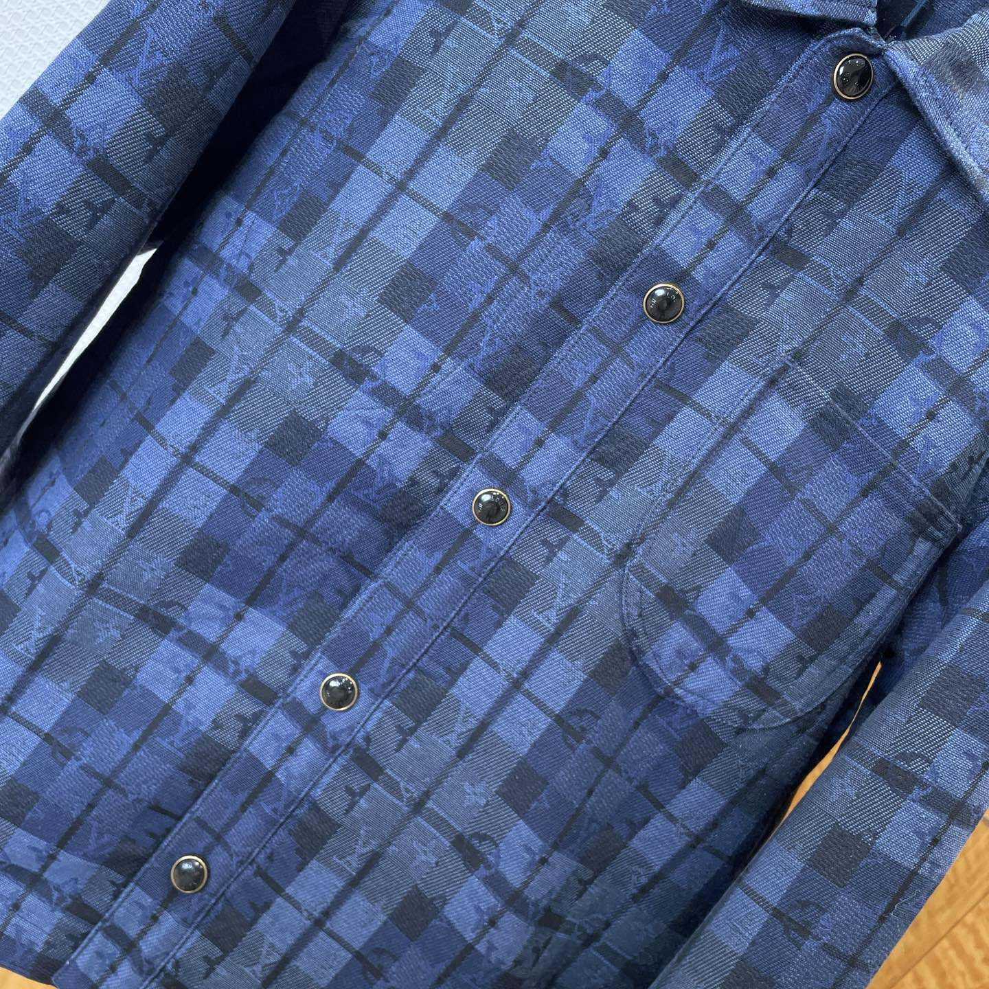 Louis Vuitton Monogram Tartan Denim Overshirt   1AIK94 - DopestKickz
