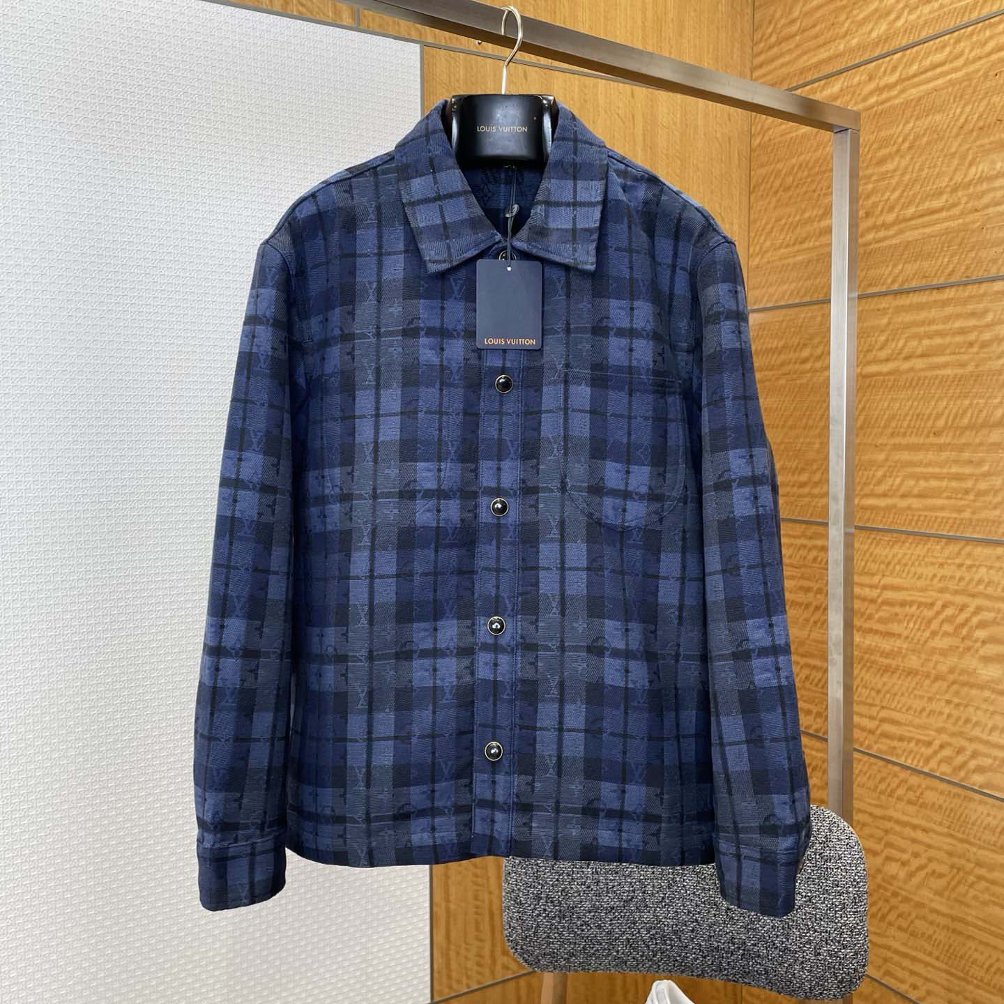 Louis Vuitton Monogram Tartan Denim Overshirt   1AIK94 - DopestKickz