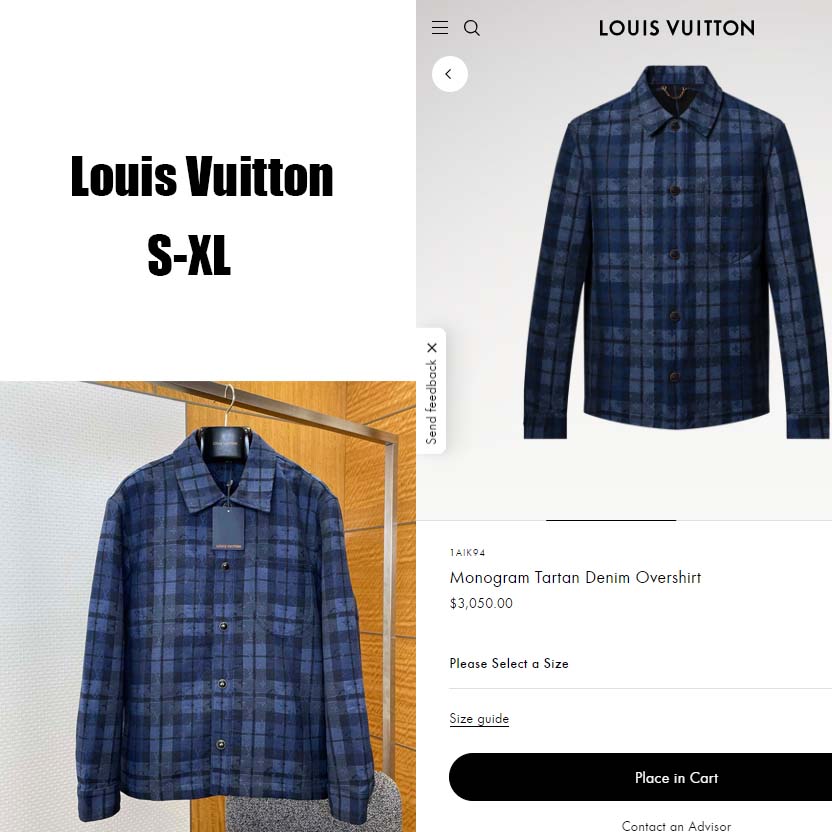 Louis Vuitton Monogram Tartan Denim Overshirt   1AIK94 - DopestKickz