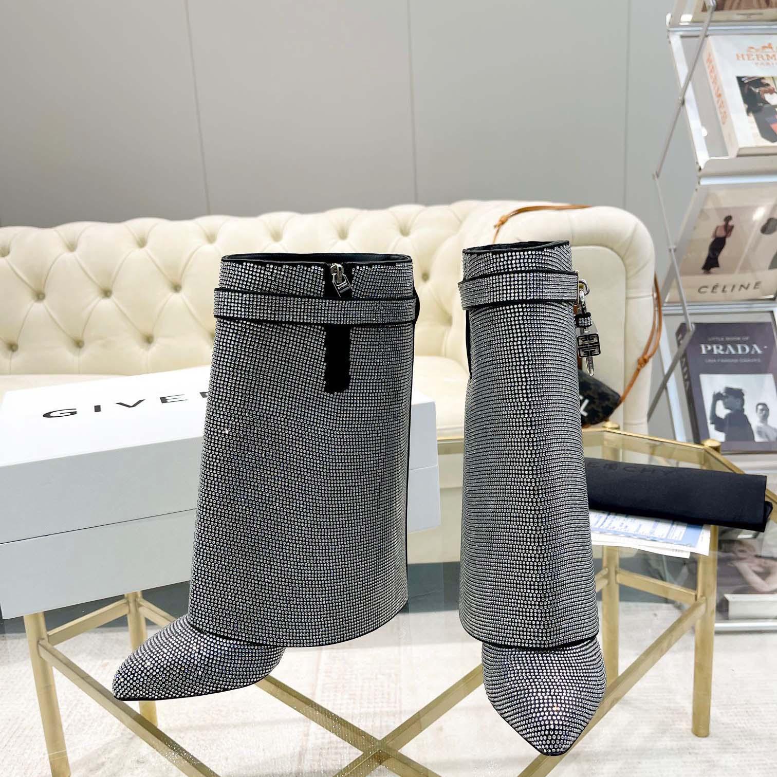 Givenchy Shark Lock Leather Knee-high Boots - DopestKickz