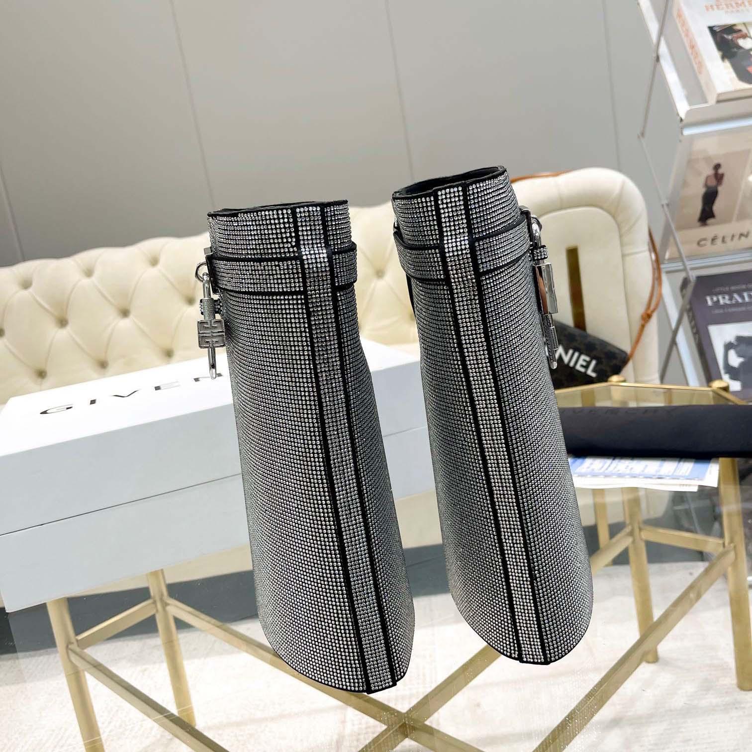 Givenchy Shark Lock Leather Knee-high Boots - DopestKickz