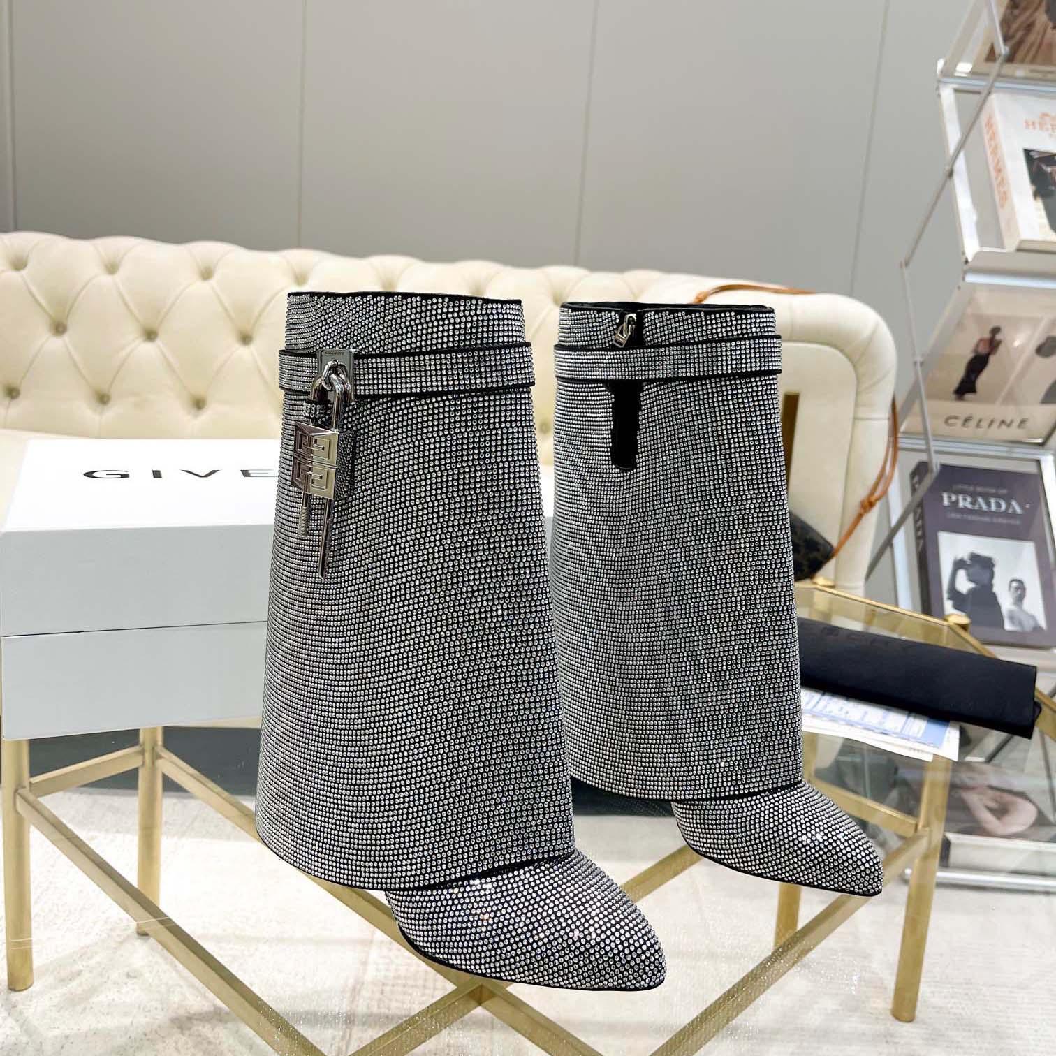 Givenchy Shark Lock Leather Knee-high Boots - DopestKickz