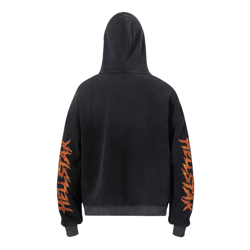 Hellstar Blazing Flame Washed Hoodie  - DopestKickz