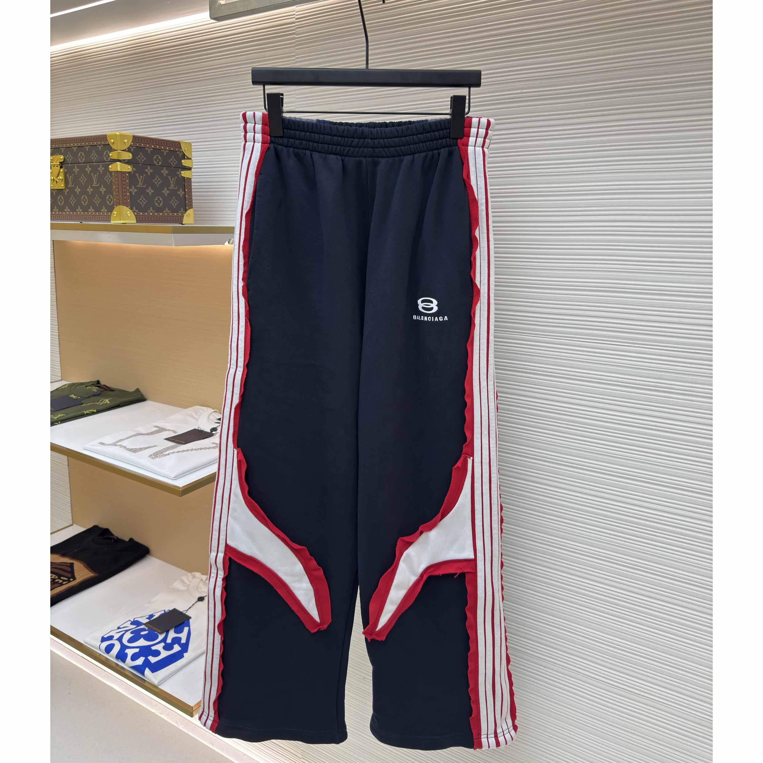 Balenciaga Cut-Up Oversized Sweatpants In Faded Black And White Dry Fleece - DopestKickz