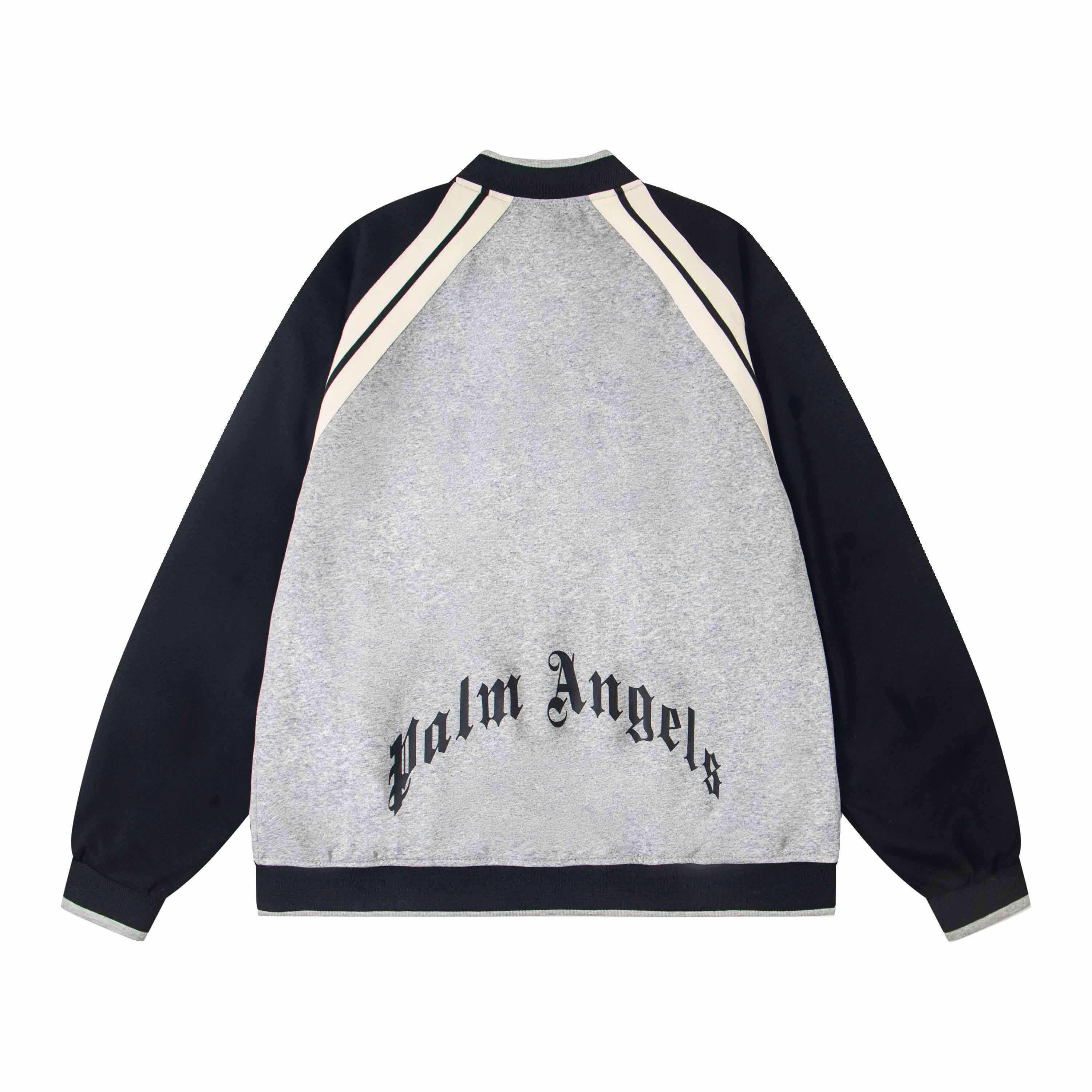 Palm Angels Curved Logo Track Varsity Jacket - DopestKickz