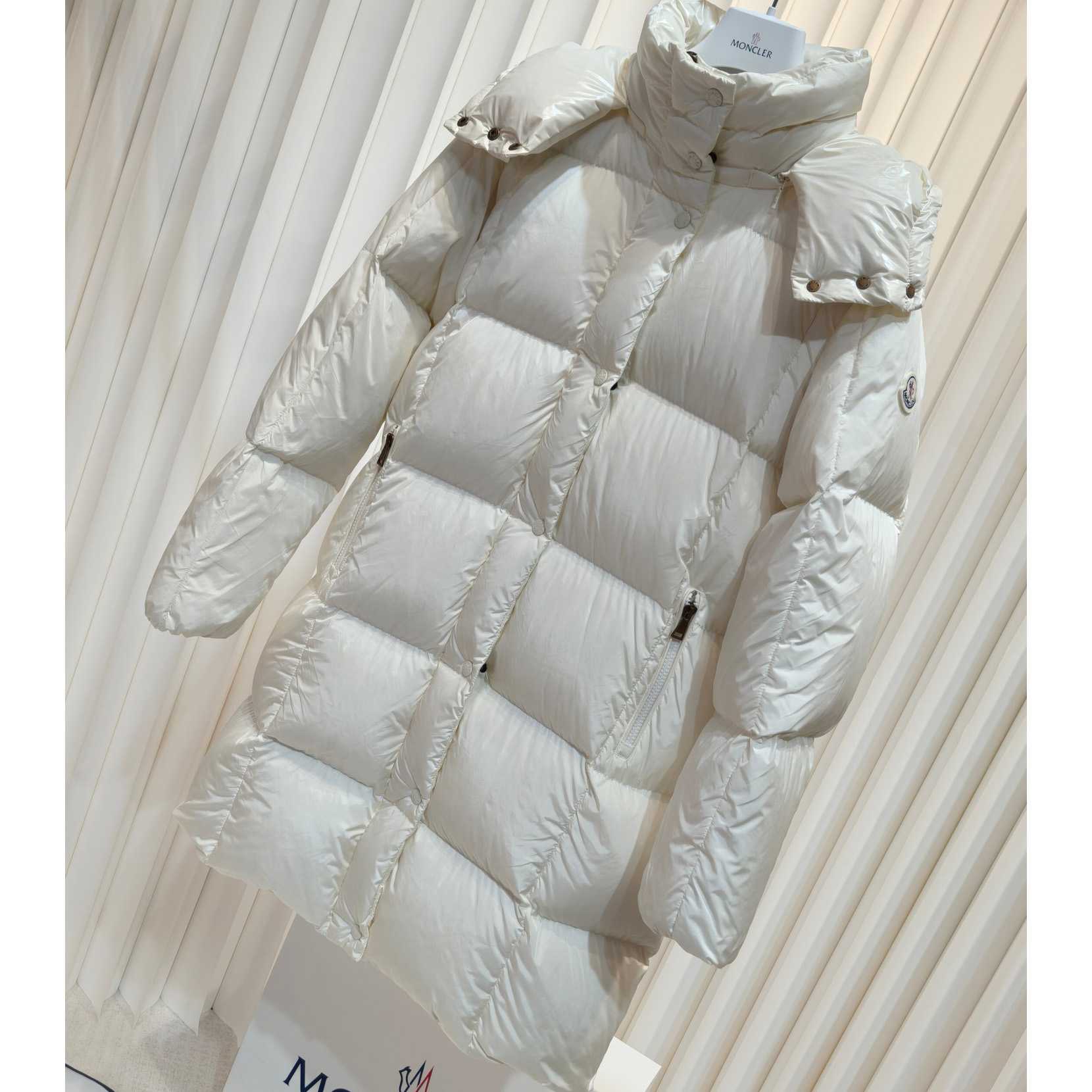 Moncler Litte Square-Quilted Hooded Long Down Jacket - DopestKickz