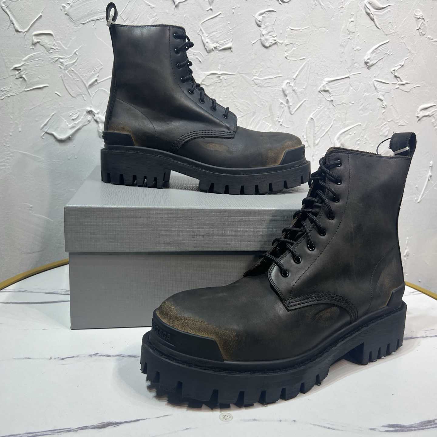Balenciaga Strike Boot 'Worn-Out - Black Brown' - DopestKickz
