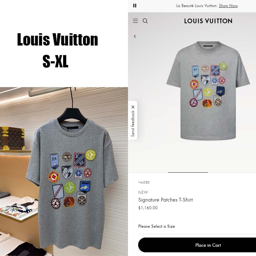 Louis Vuitton Signature Patches T-Shirt   1AJCES - DopestKickz