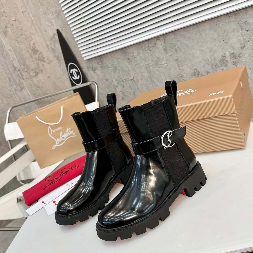 Christian Louboutin CL Chelsea Booty Lug Boots - DopestKickz