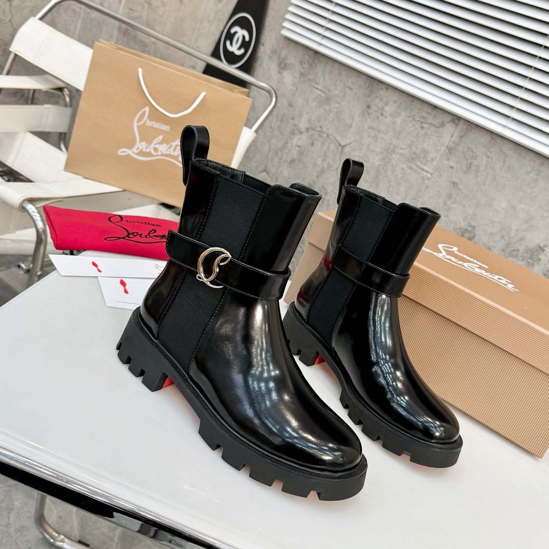 Christian Louboutin CL Chelsea Booty Lug Boots - DopestKickz