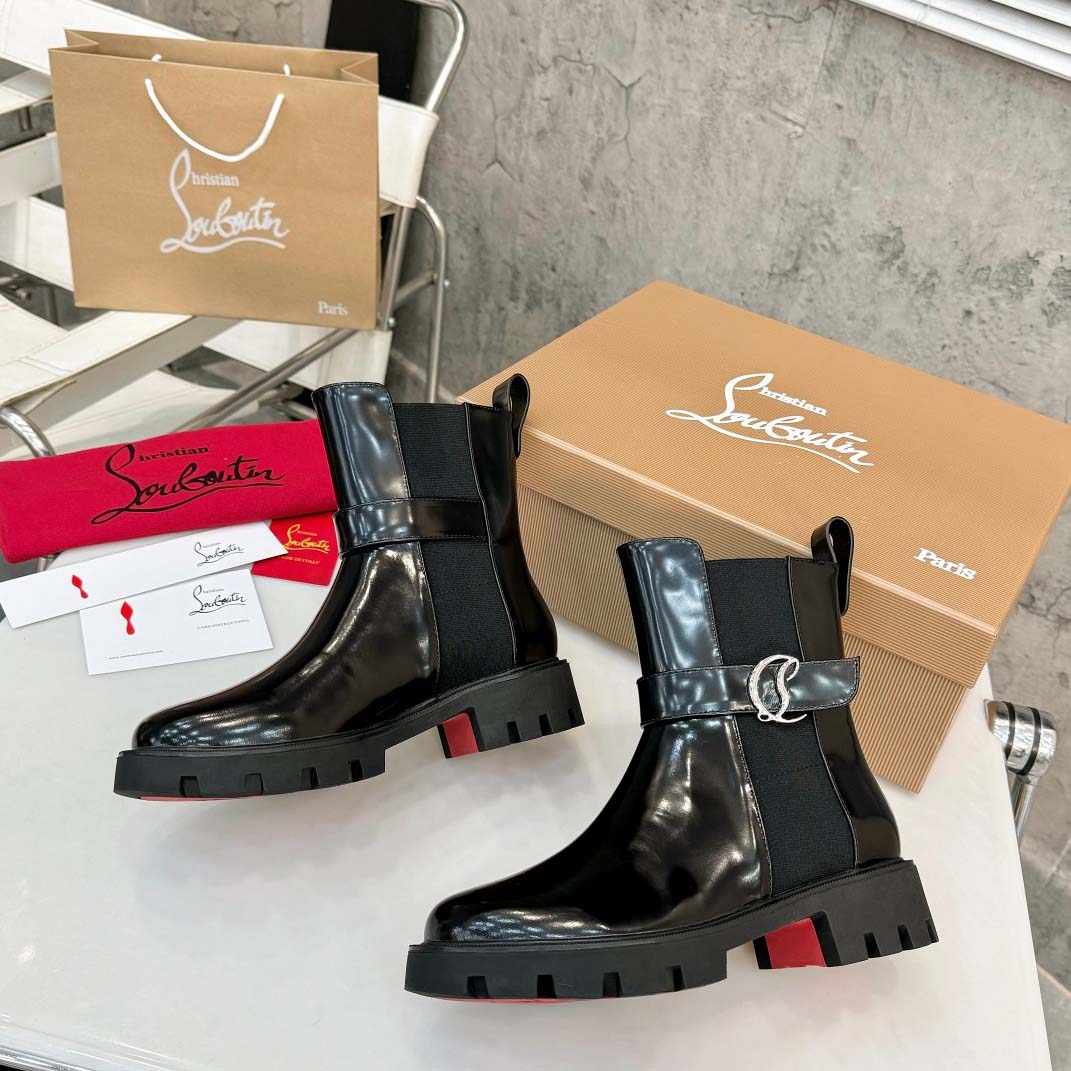 Christian Louboutin CL Chelsea Booty Lug Boots - DopestKickz
