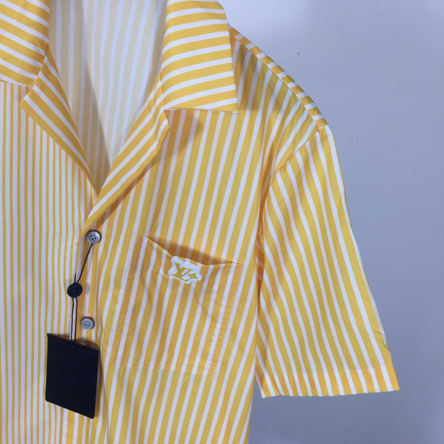 Louis Vuitton Monogram Striped Patchwork Short-Sleeved Shirt   1AHVWT - DopestKickz