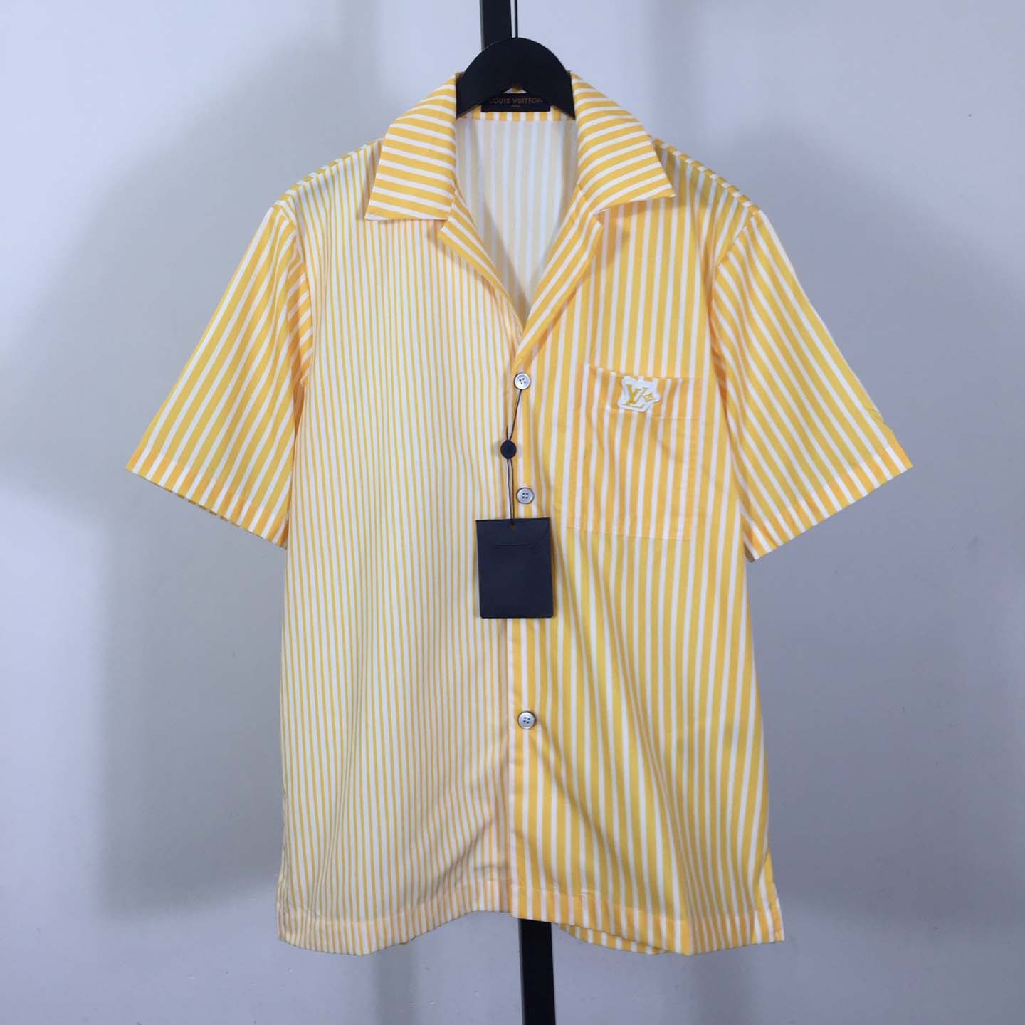 Louis Vuitton Monogram Striped Patchwork Short-Sleeved Shirt   1AHVWT - DopestKickz