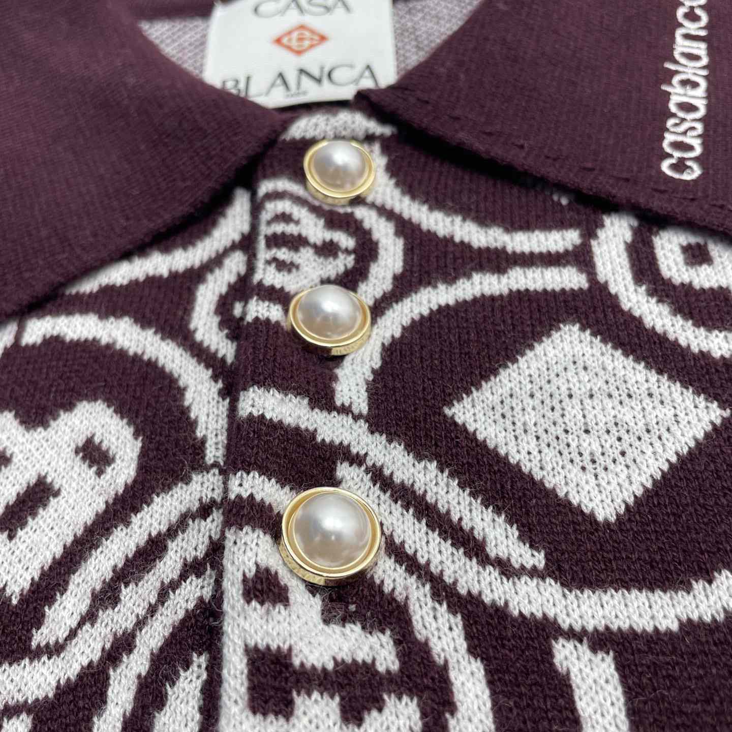 Casablanca Monogram Cotton Knit Polo shirt    Z6027 - DopestKickz