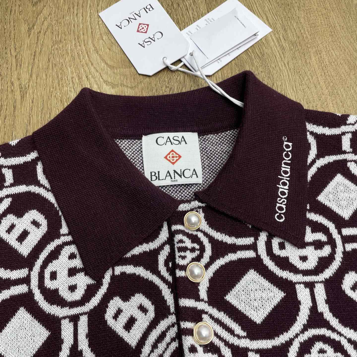 Casablanca Monogram Cotton Knit Polo shirt    Z6027 - DopestKickz