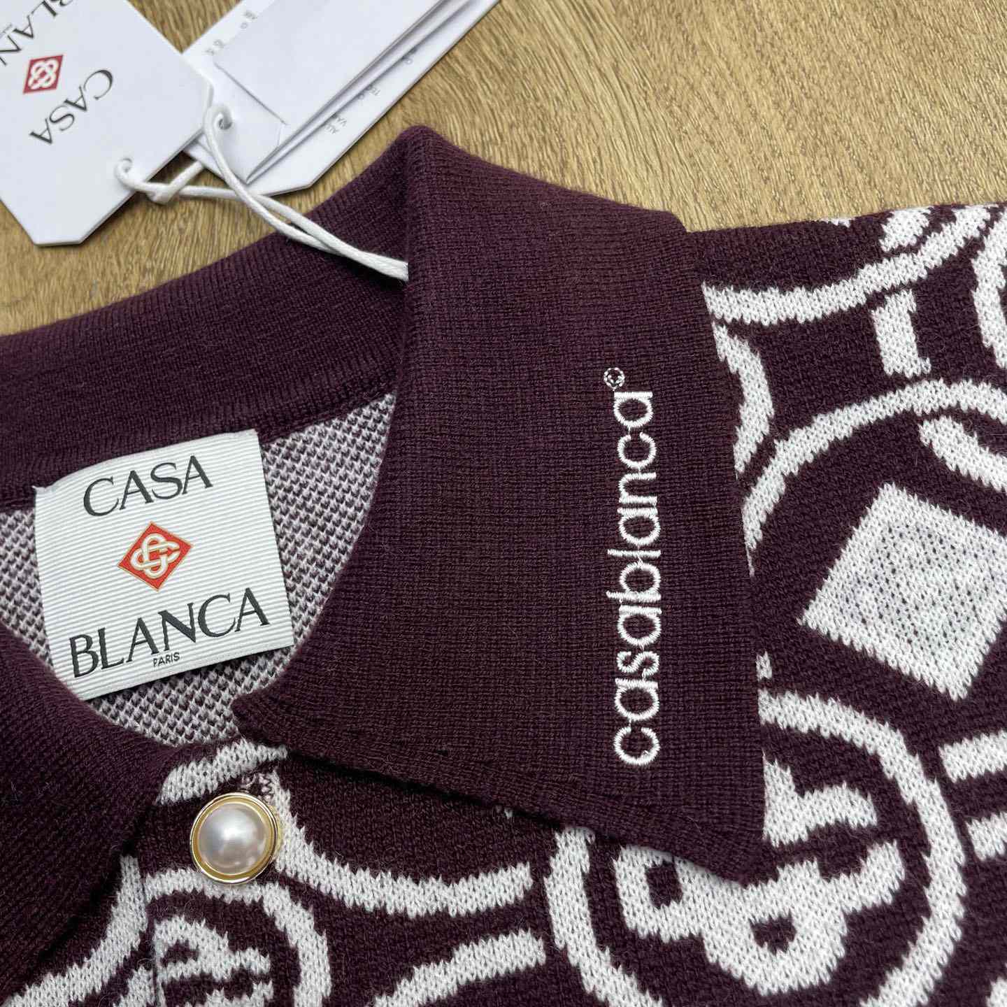 Casablanca Monogram Cotton Knit Polo shirt    Z6027 - DopestKickz