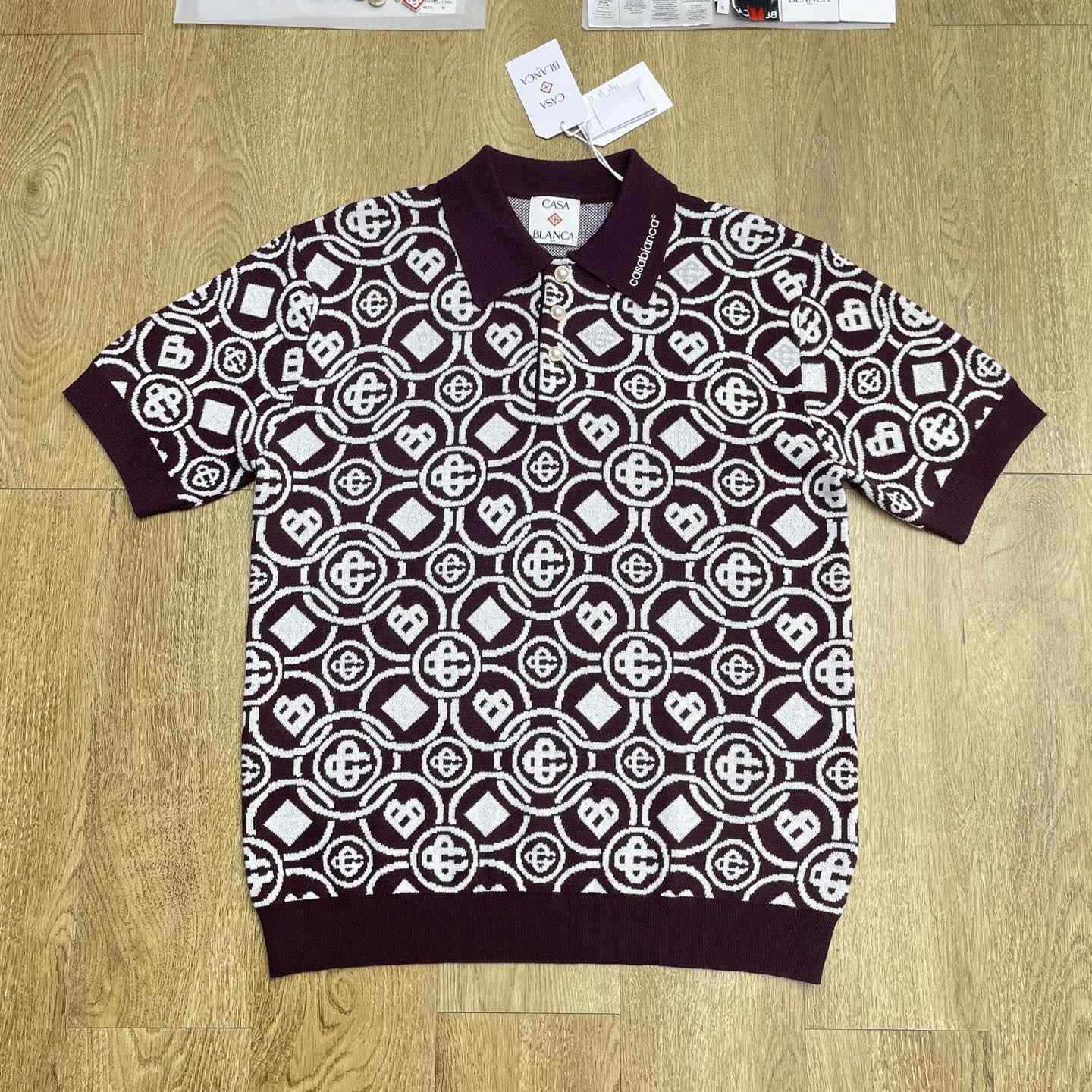 Casablanca Monogram Cotton Knit Polo shirt    Z6027 - DopestKickz