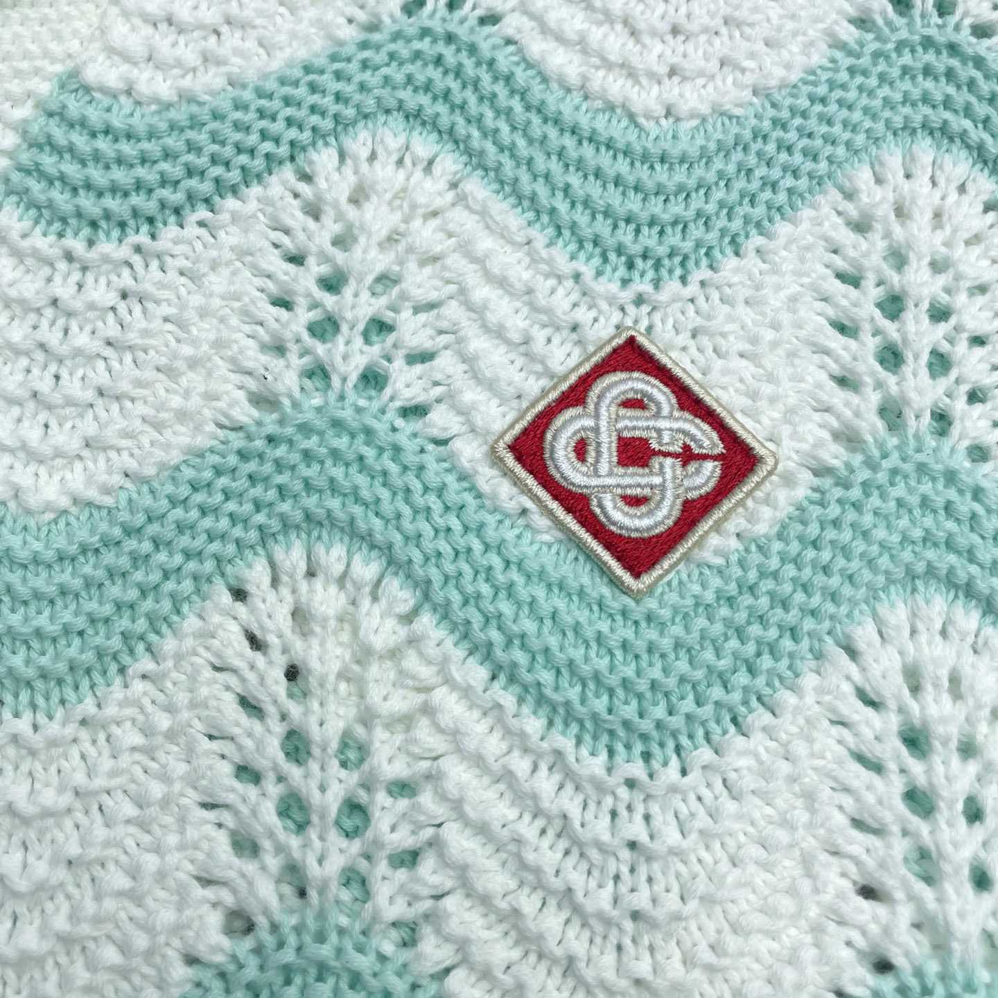 Casablanca Gradient Wave Cotton Crochet Short Sleeve Shirt   D0110 - DopestKickz