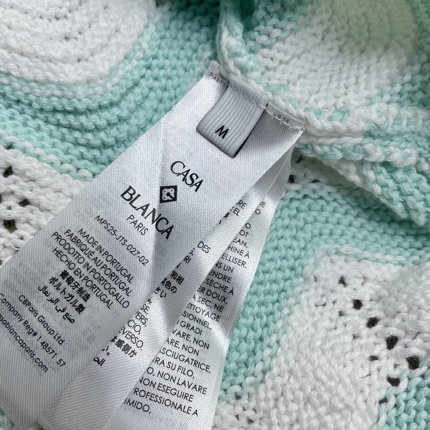 Casablanca Gradient Wave Cotton Crochet Short Sleeve Shirt   D0110 - DopestKickz