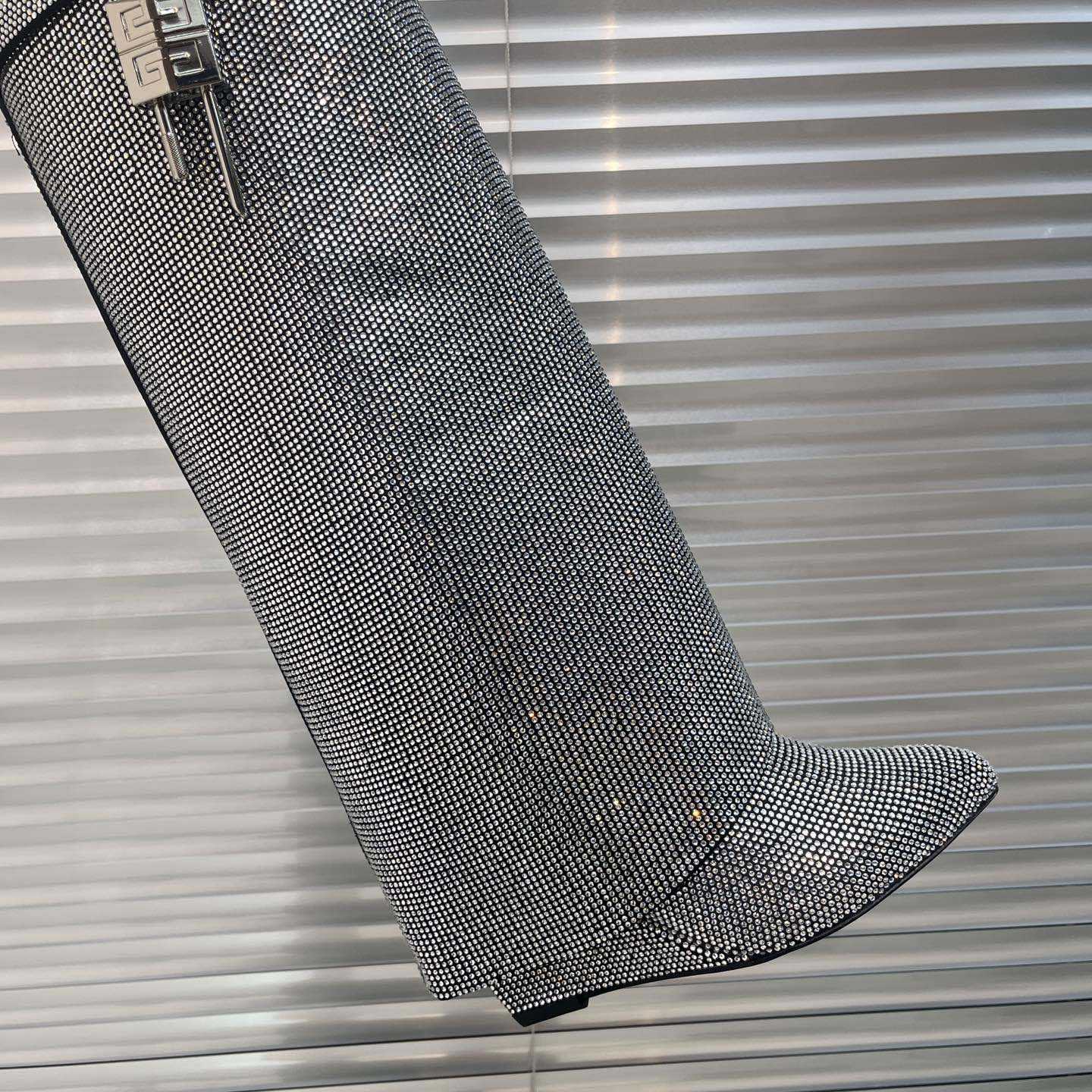 Givenchy Shark Lock Leather Knee-high Boots - DopestKickz