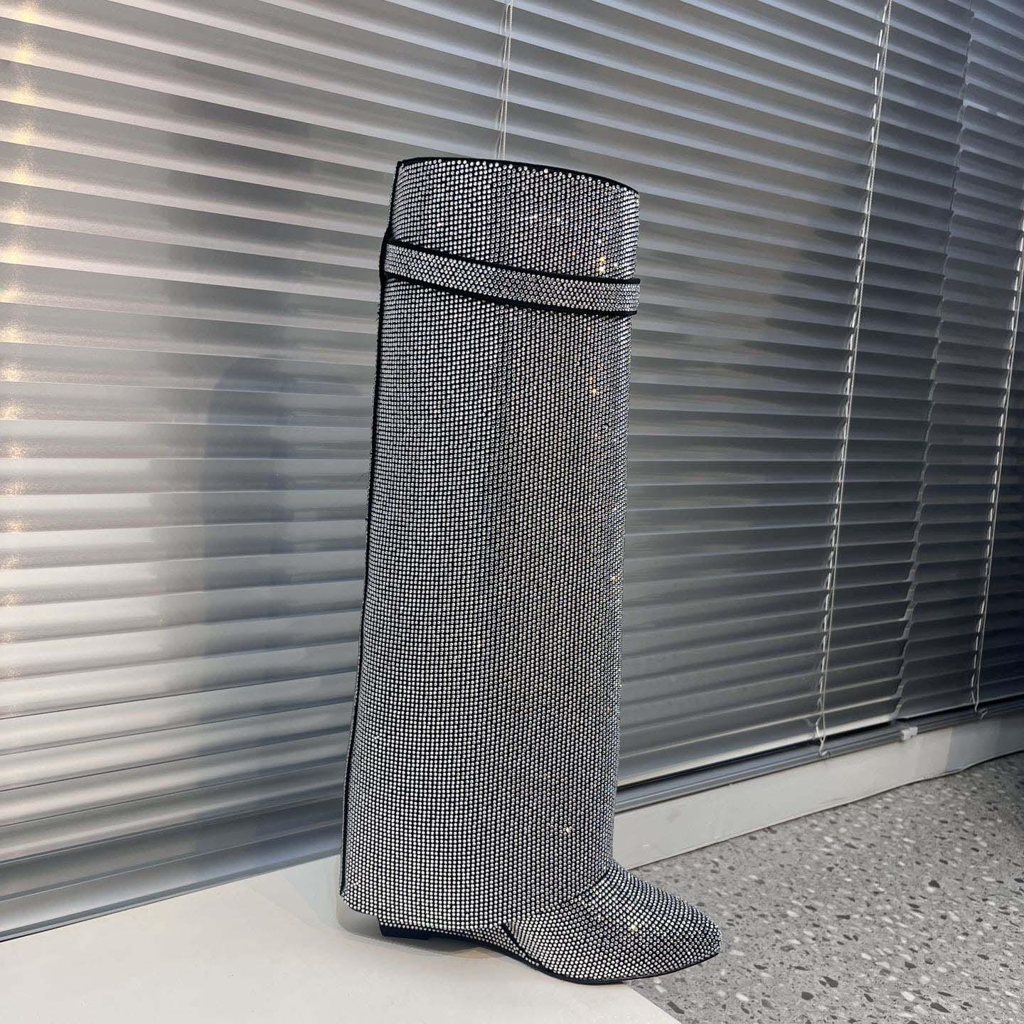 Givenchy Shark Lock Leather Knee-high Boots - DopestKickz