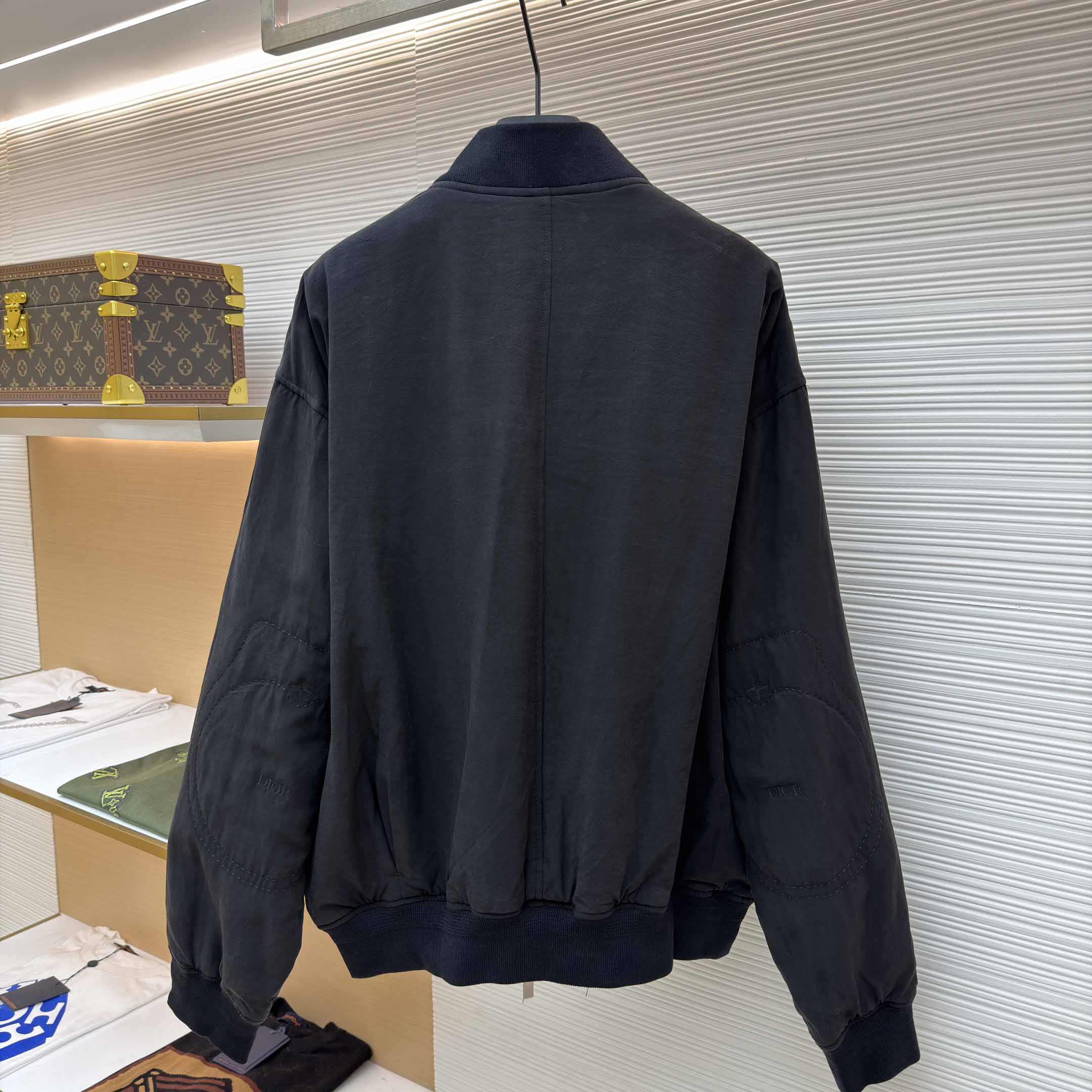 Dior x Stone Island Habotai Silk Blend Bomber Jacket Black  - DopestKickz