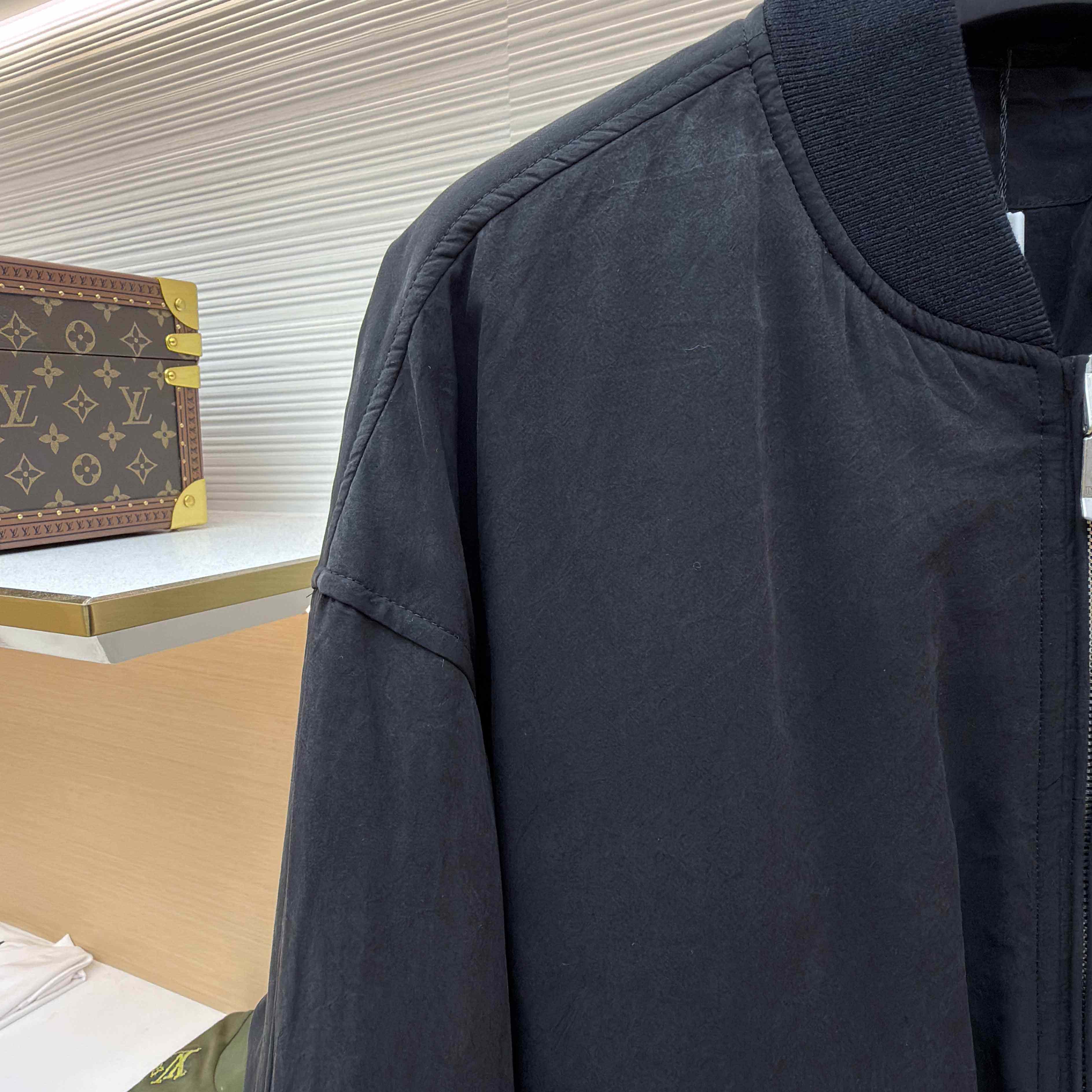 Dior x Stone Island Habotai Silk Blend Bomber Jacket Black  - DopestKickz