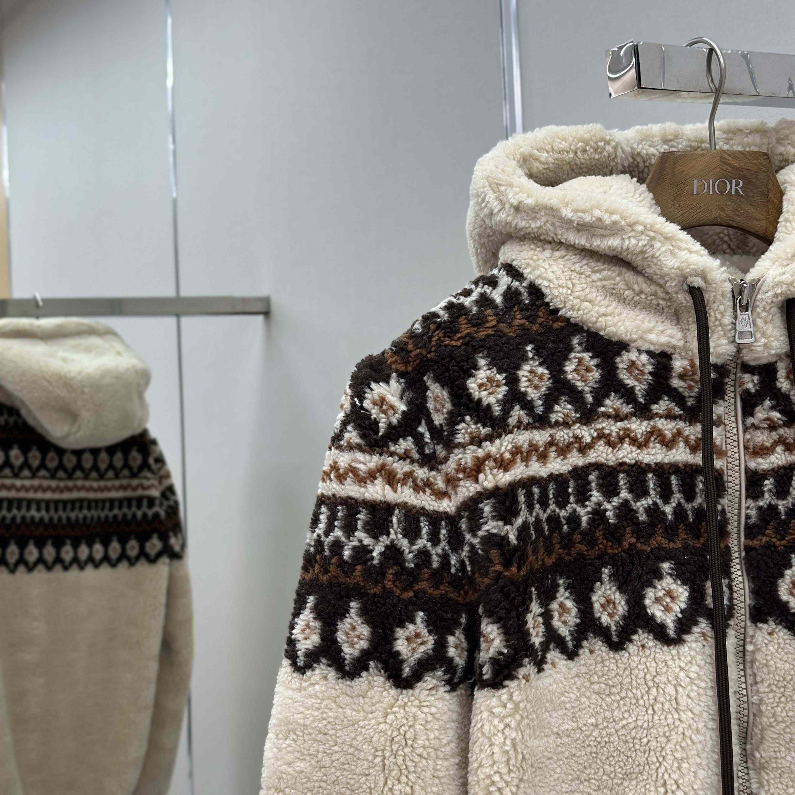 Moncler Geometric Jacquard Wool Blend Hoodie - DopestKickz