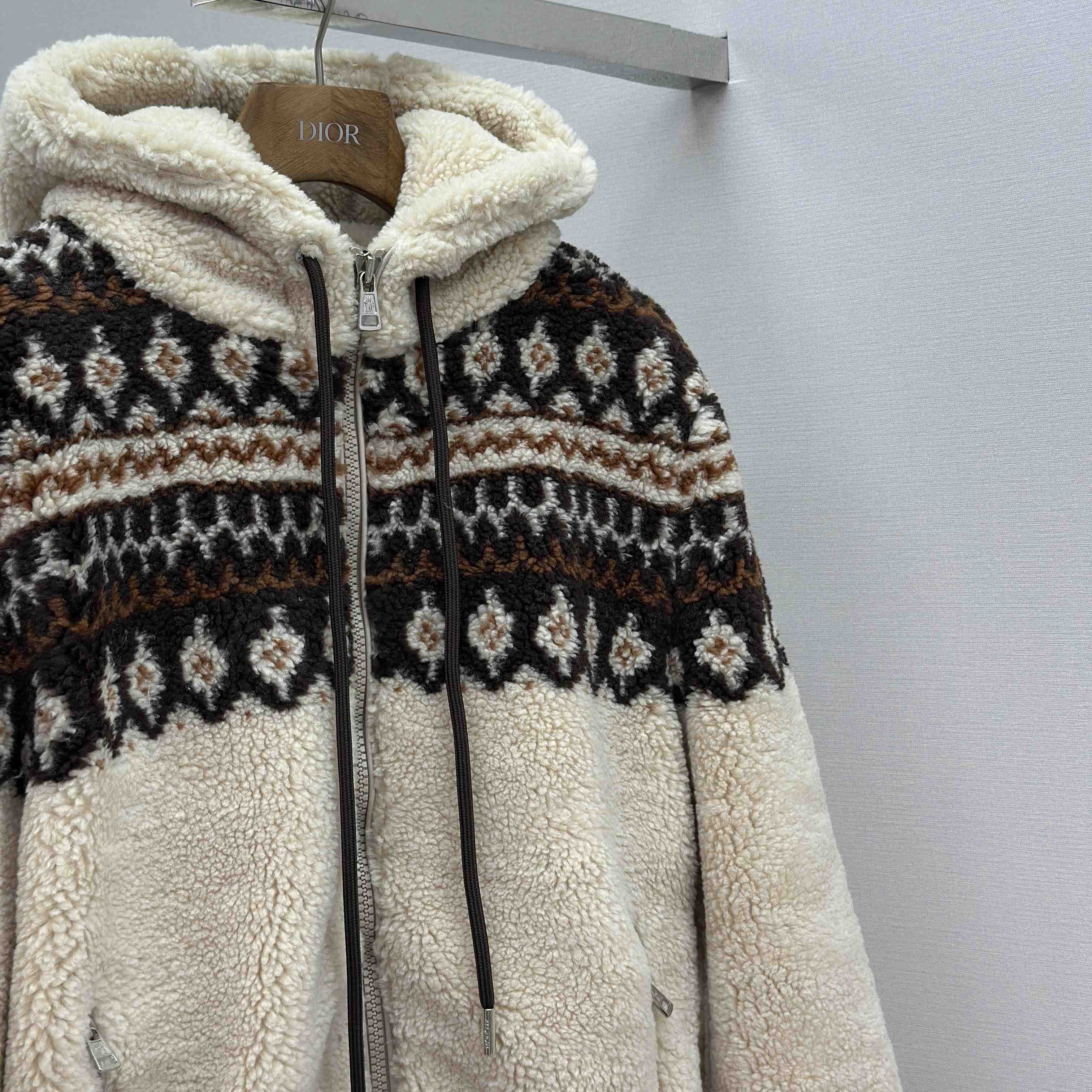 Moncler Geometric Jacquard Wool Blend Hoodie - DopestKickz