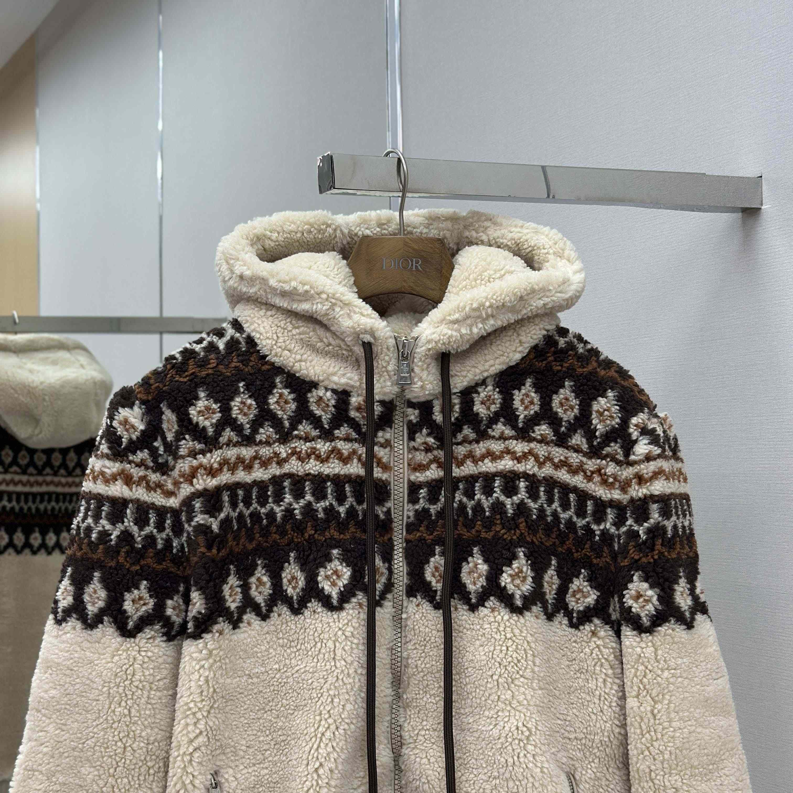 Moncler Geometric Jacquard Wool Blend Hoodie - DopestKickz