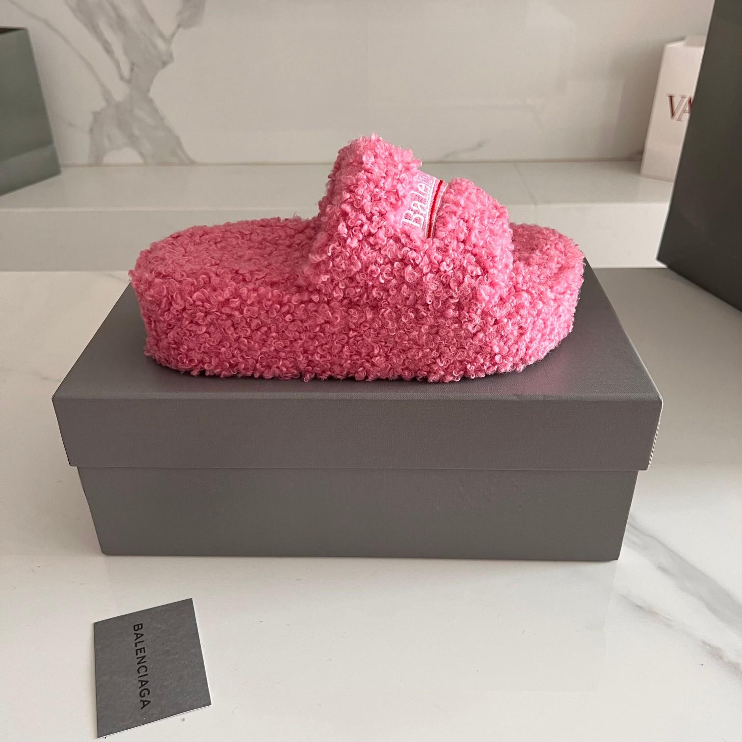 Balenciaga Furry Slide Sandals - DopestKickz