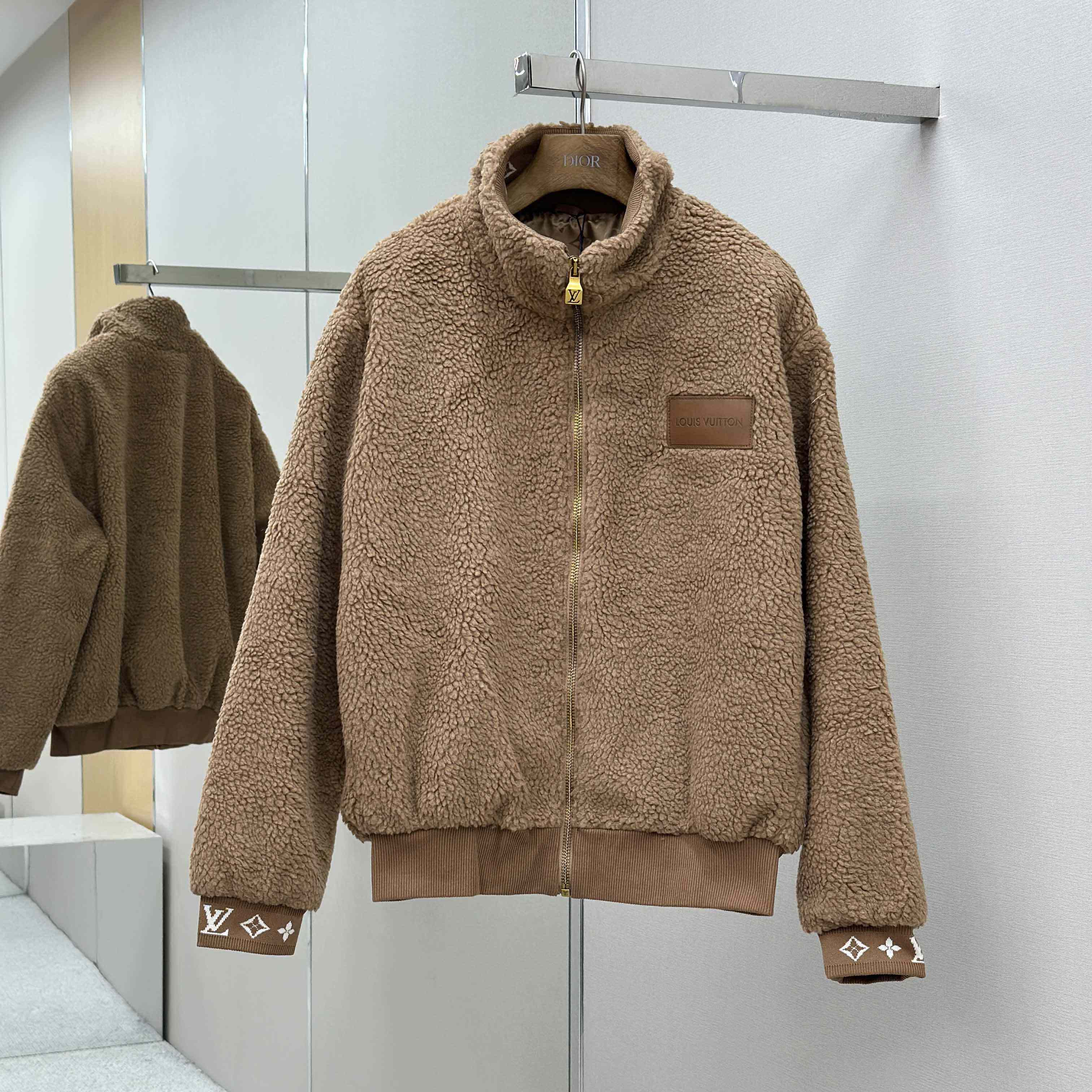 Louis Vuitton Leather Patch Fleece Blouson   1AFXTM - DopestKickz