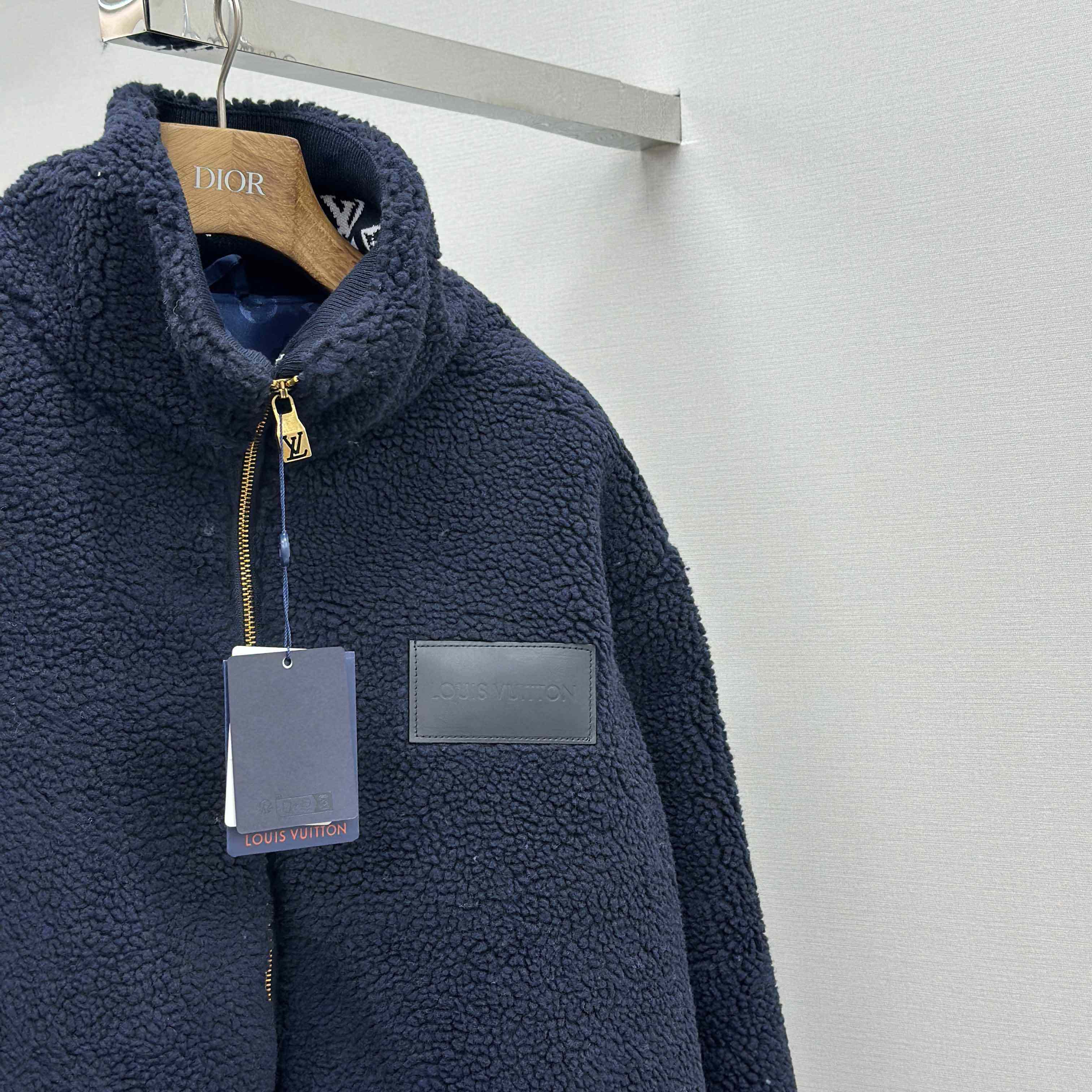 Louis Vuitton Leather Patch Fleece Blouson   1AGLXL - DopestKickz