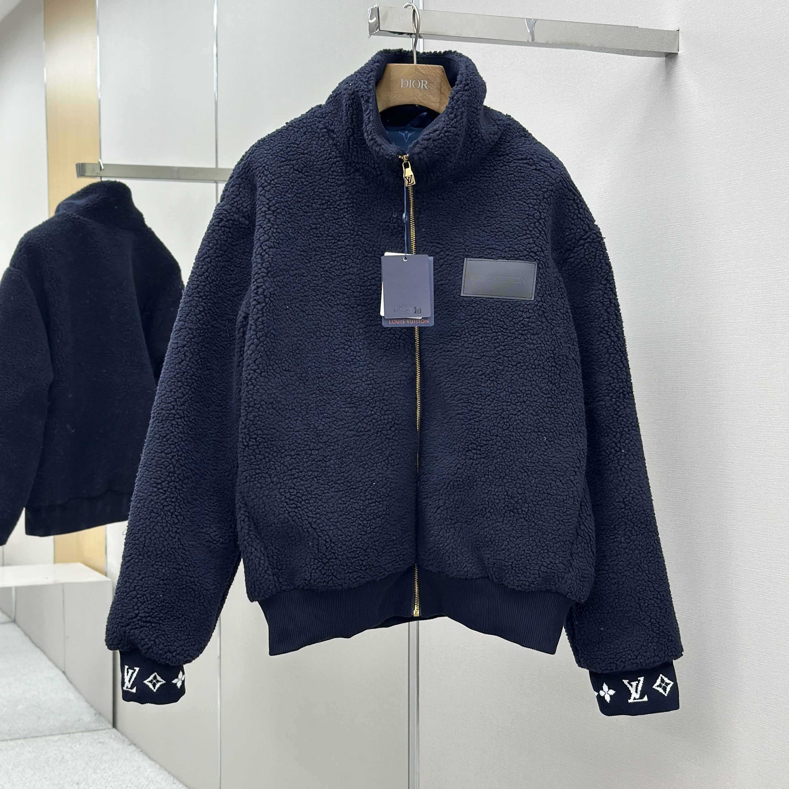 Louis Vuitton Leather Patch Fleece Blouson   1AGLXL - DopestKickz