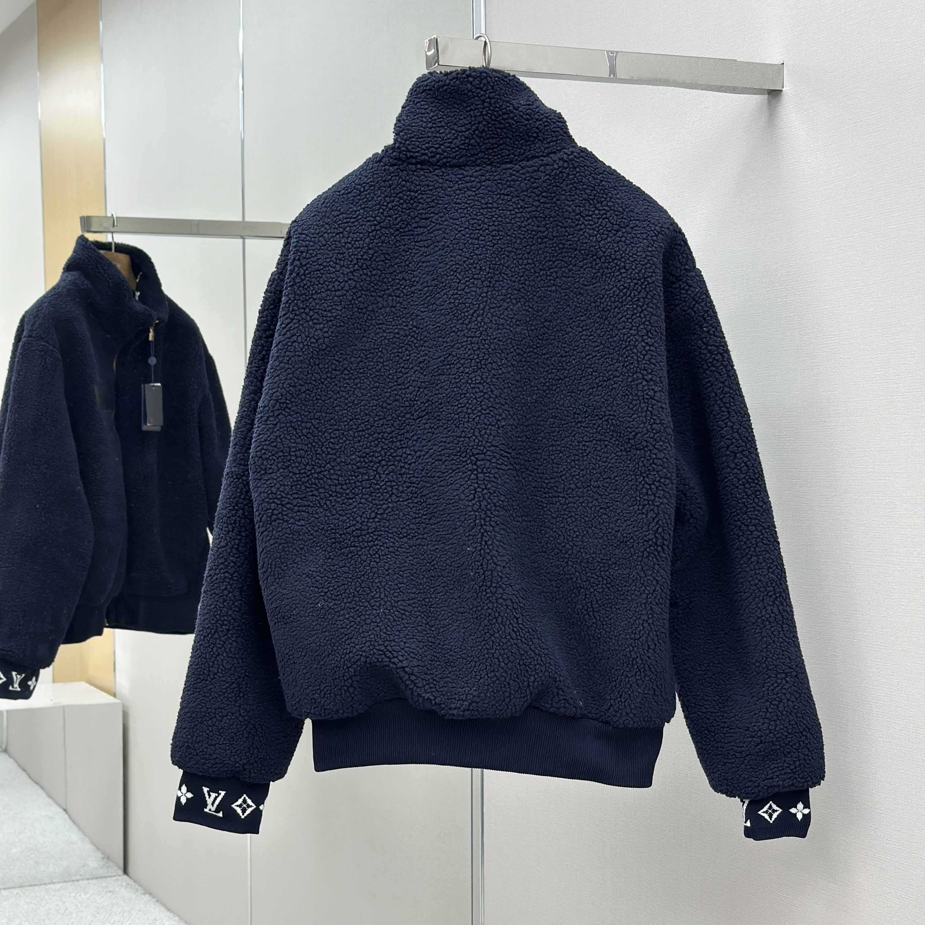 Louis Vuitton Leather Patch Fleece Blouson   1AGLXL - DopestKickz