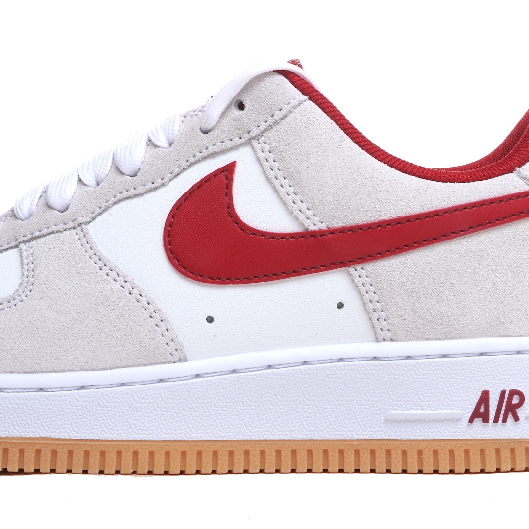 Nike Air Force 1 ’07 Low “White Grey Red Swoosh” IB6388-101 - DopestKickz