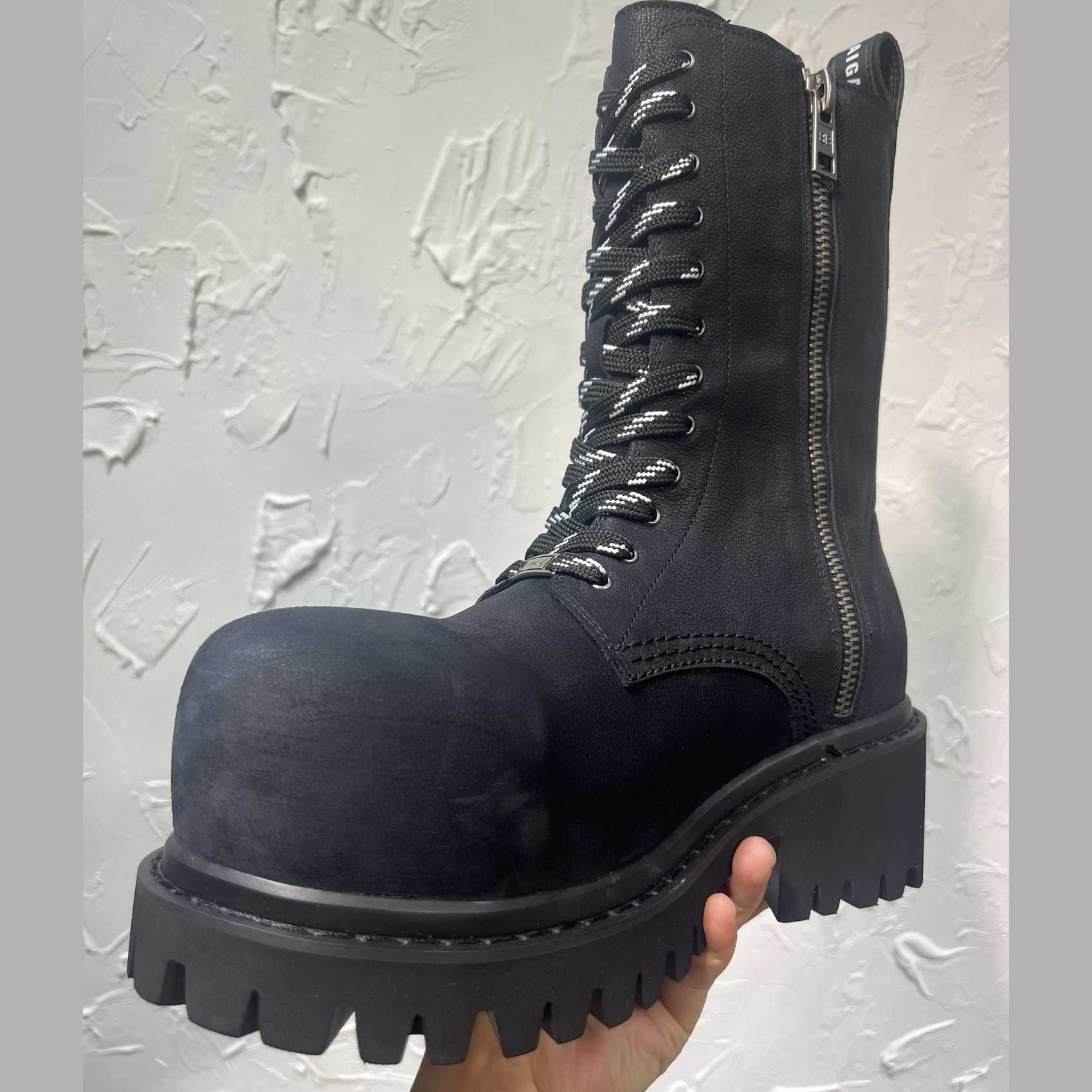 Balenciaga Stomper Zipped Bootie In Black - DopestKickz