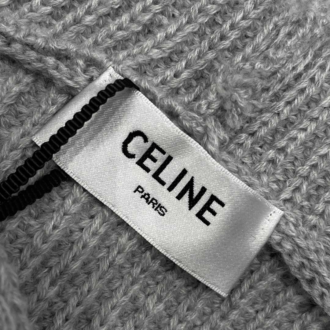 Celine Hooded Sweater In Ribbed Wool - DopestKickz