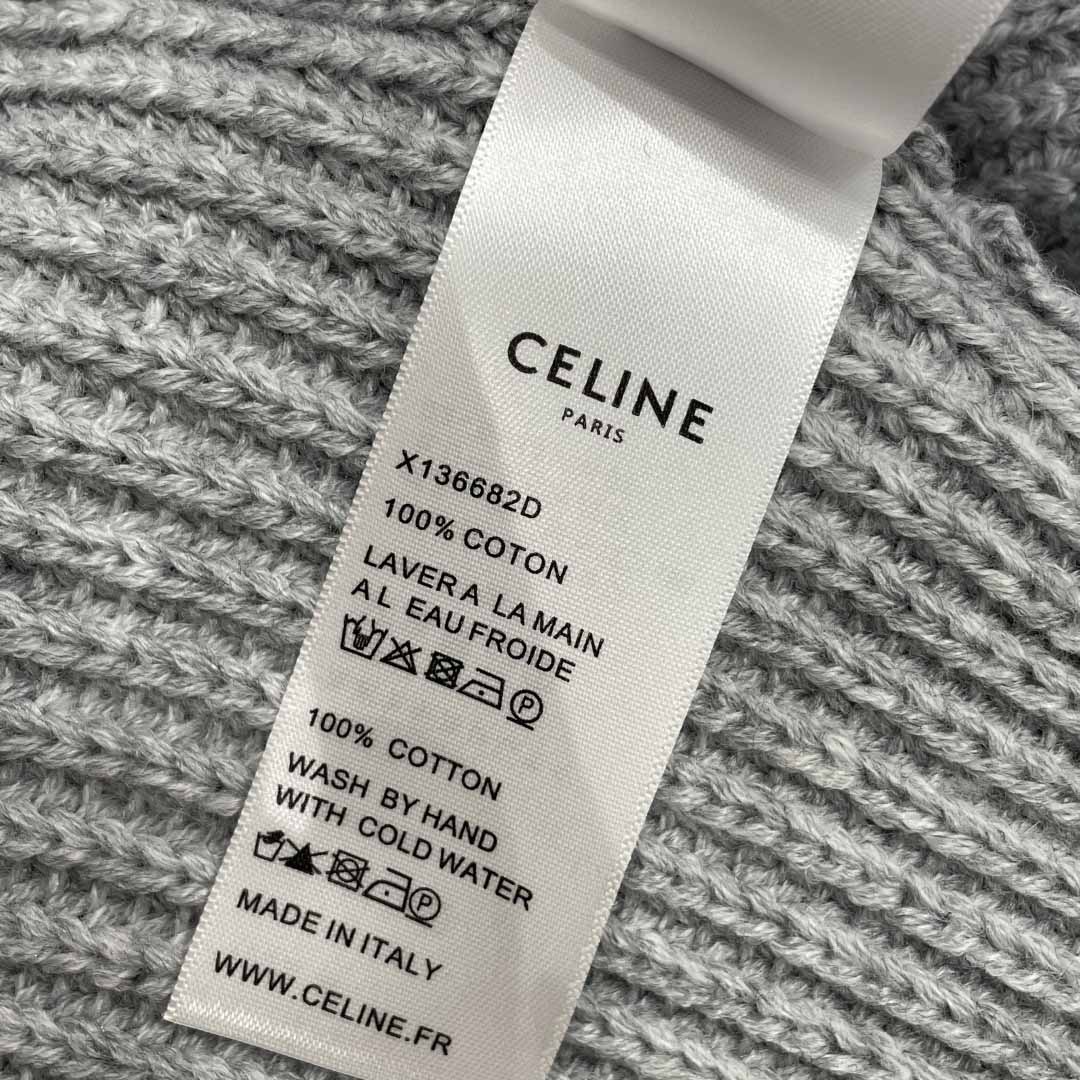 Celine Hooded Sweater In Ribbed Wool - DopestKickz