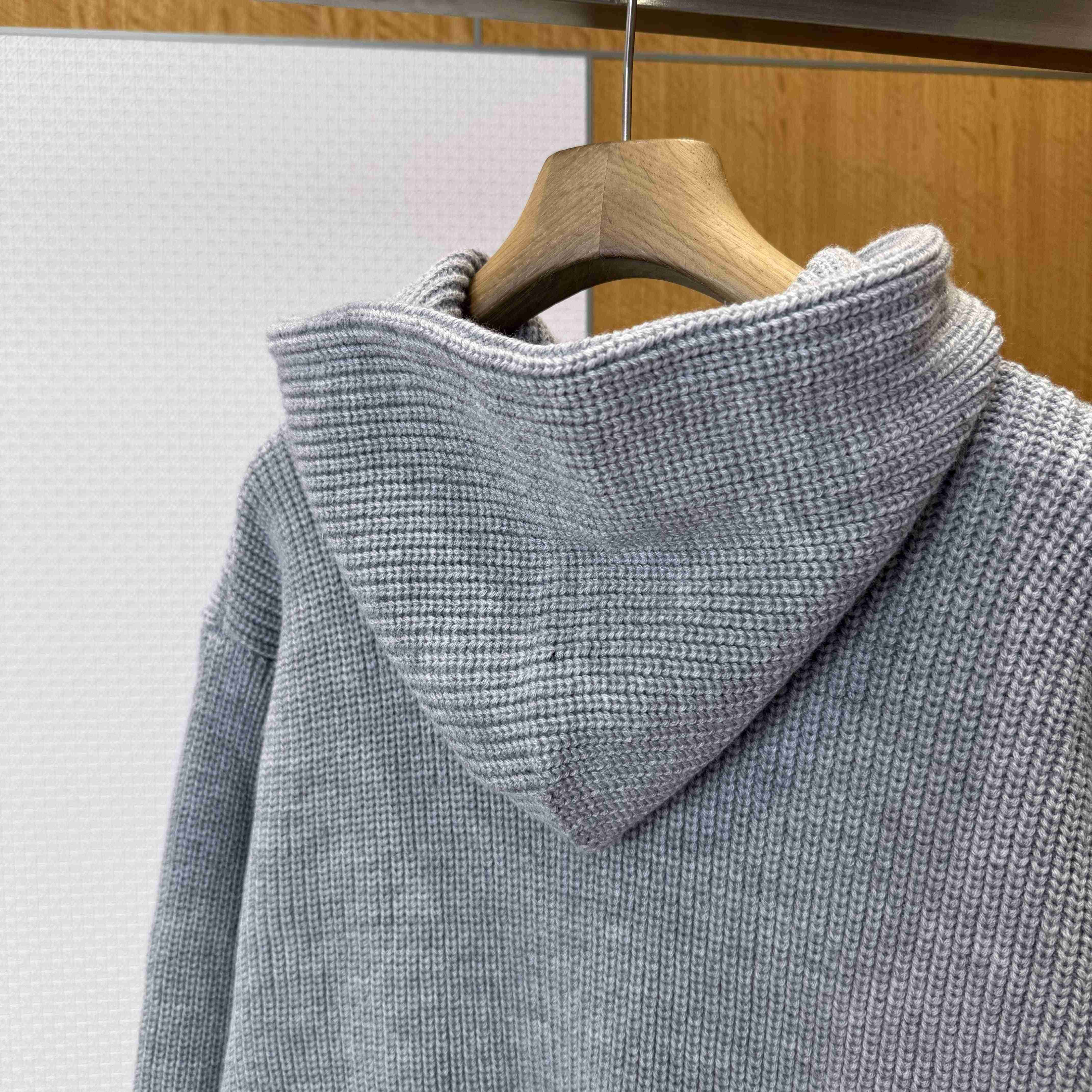 Celine Hooded Sweater In Ribbed Wool - DopestKickz