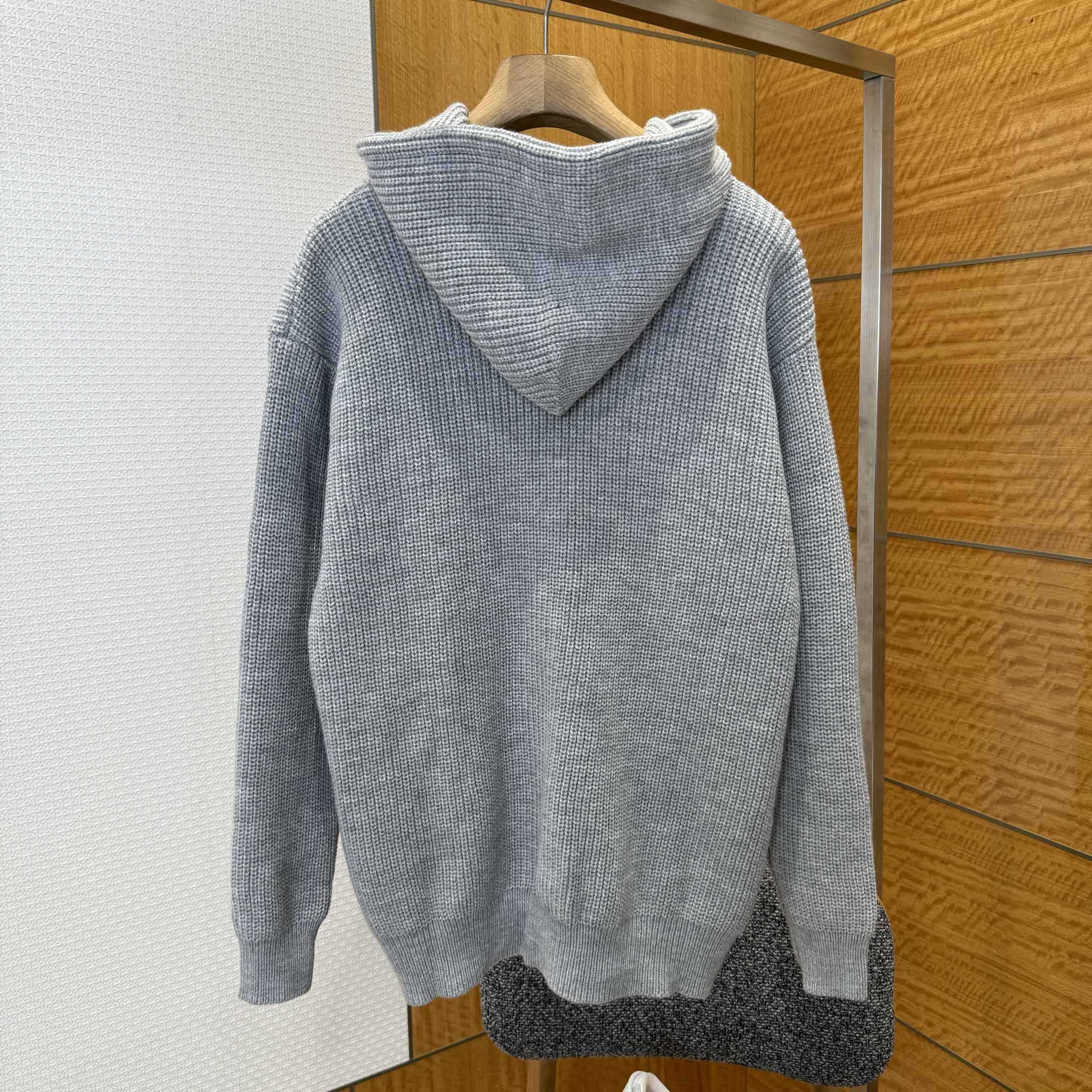 Celine Hooded Sweater In Ribbed Wool - DopestKickz