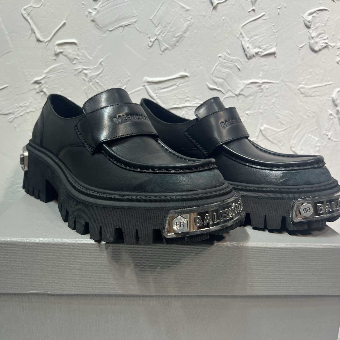 Balenciaga Tractor Loafer In Black - DopestKickz