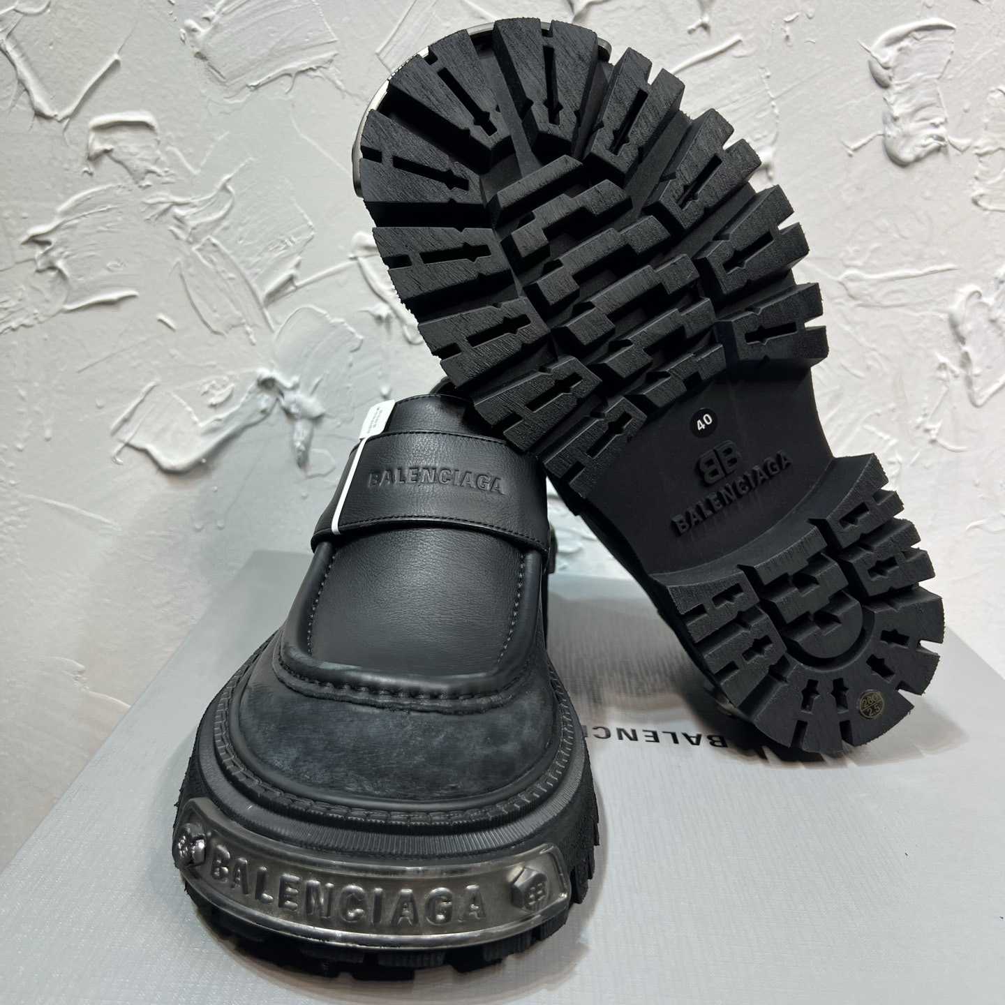 Balenciaga Tractor Loafer In Black - DopestKickz