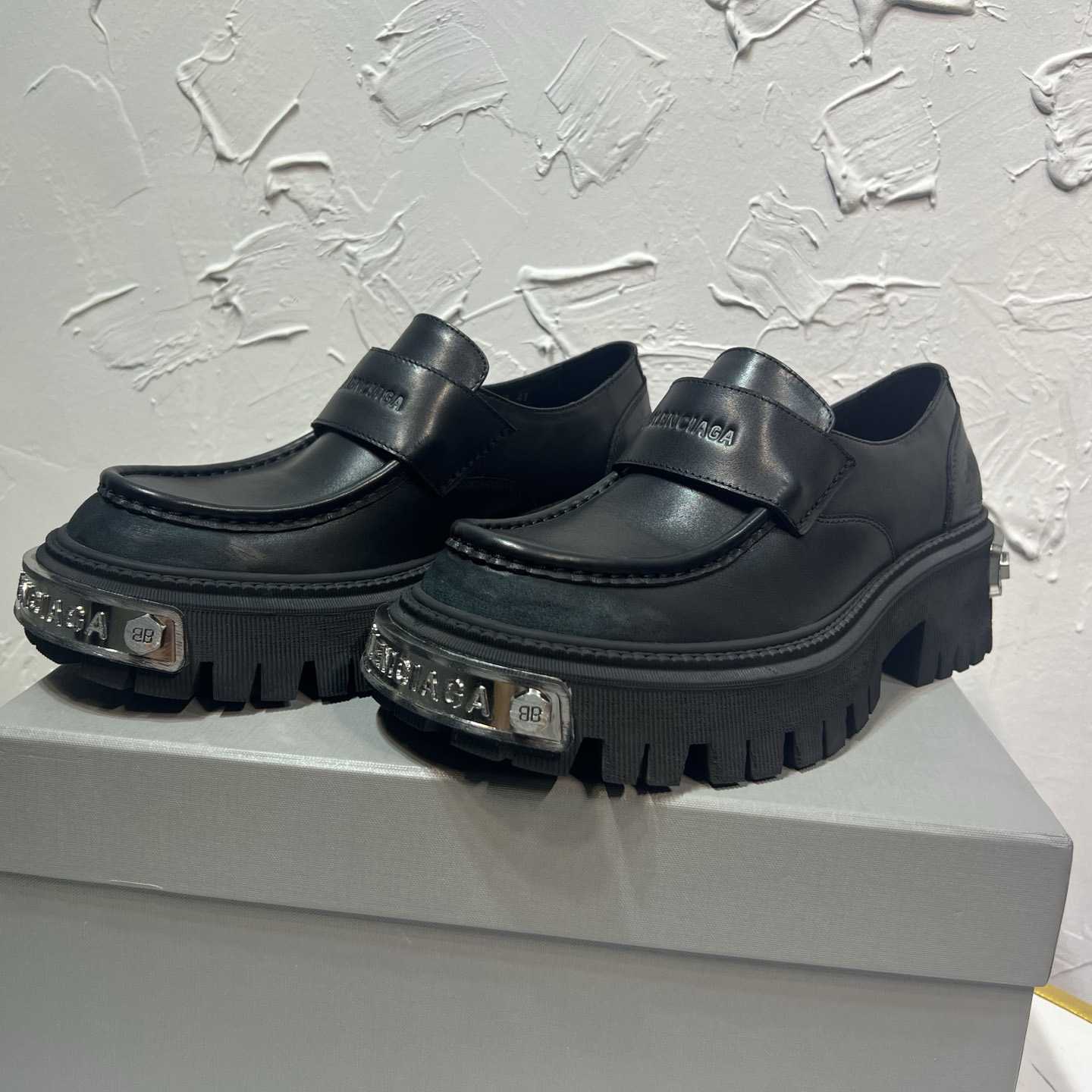 Balenciaga Tractor Loafer In Black - DopestKickz