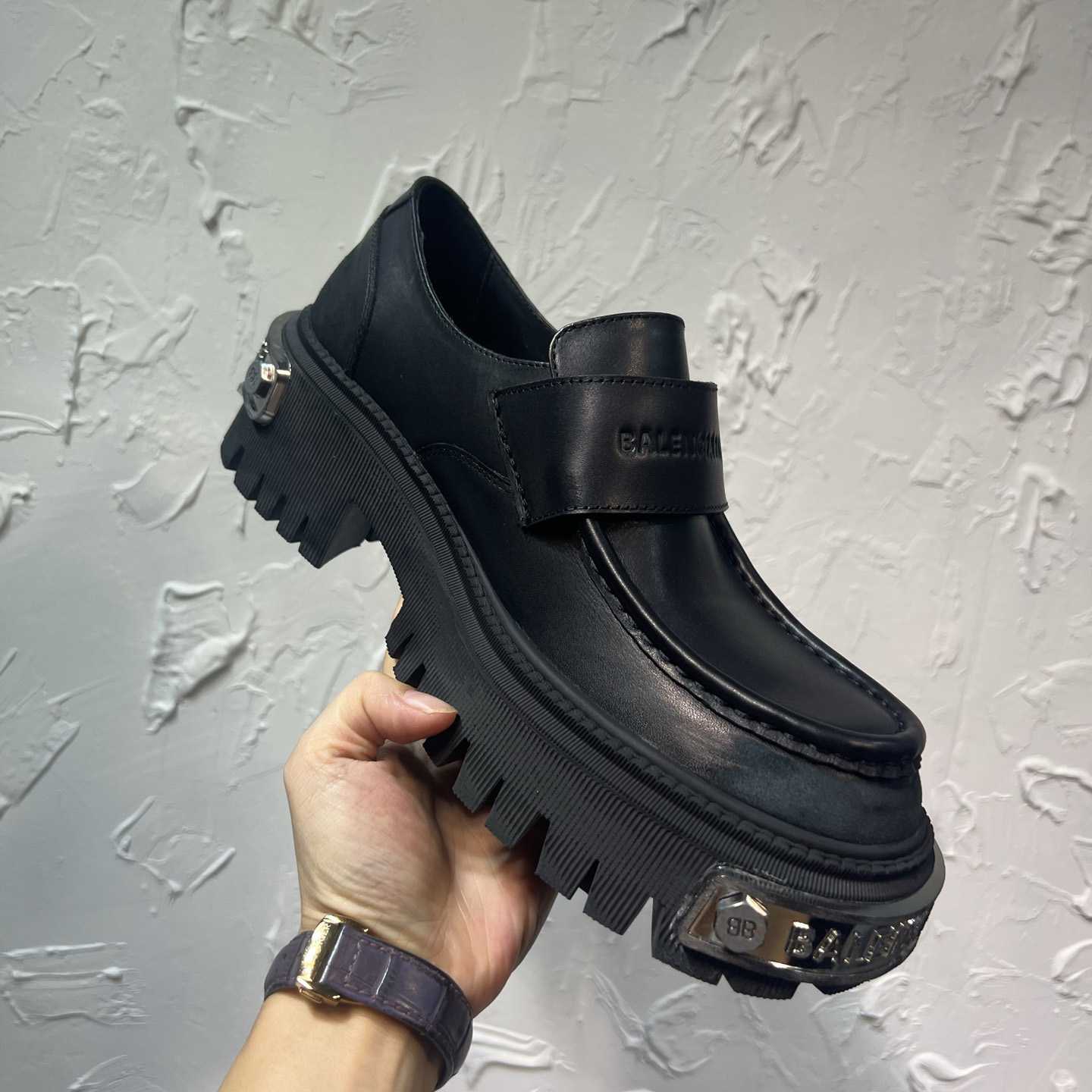 Balenciaga Tractor Loafer In Black - DopestKickz